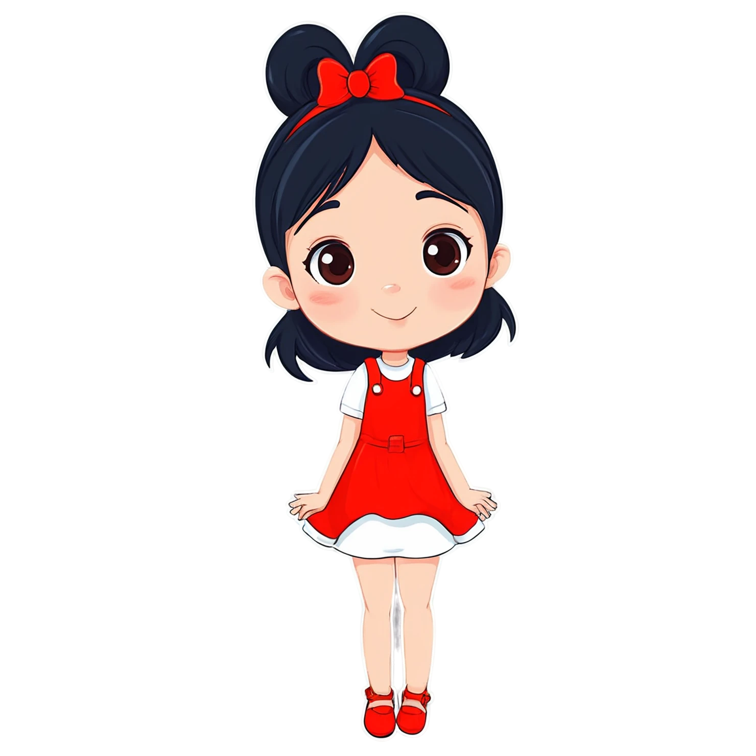 Girl cute sticker isolated on transparent background #17323