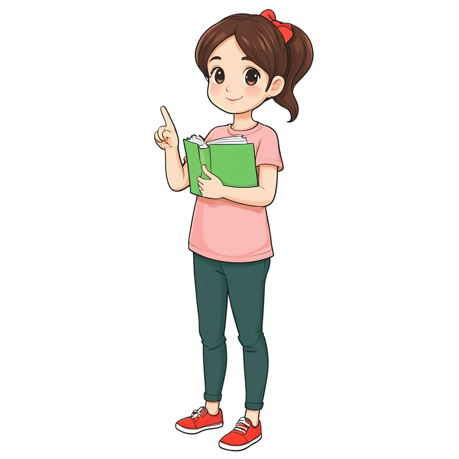 Girl cute sticker isolated on transparent background #17325