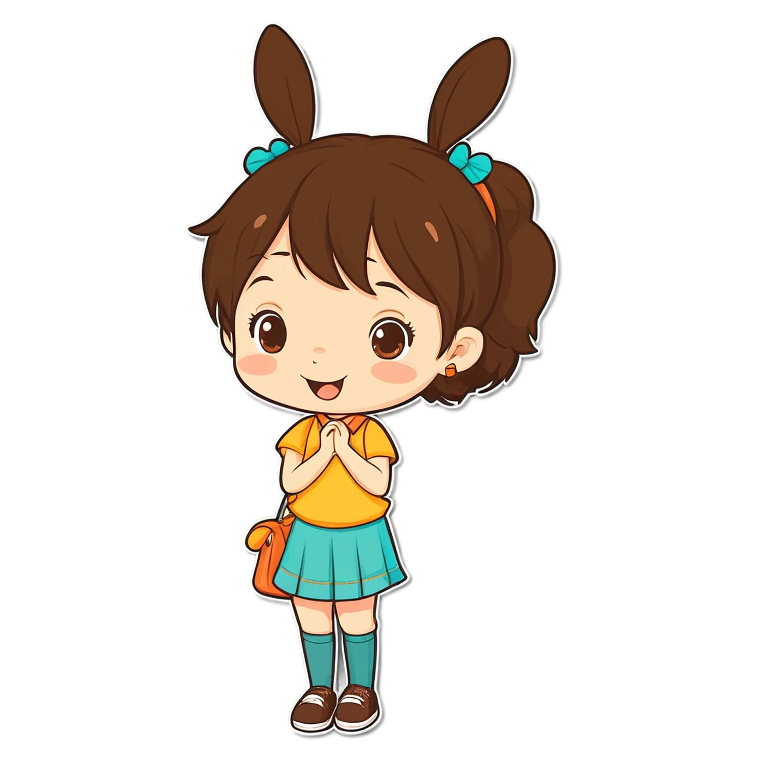 Girl cute sticker isolated on transparent background #17327