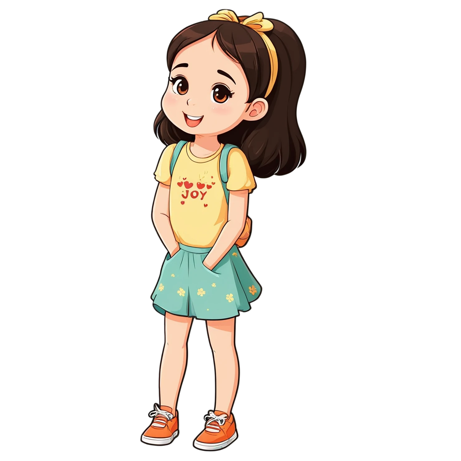 Girl cute sticker isolated on transparent background #17328