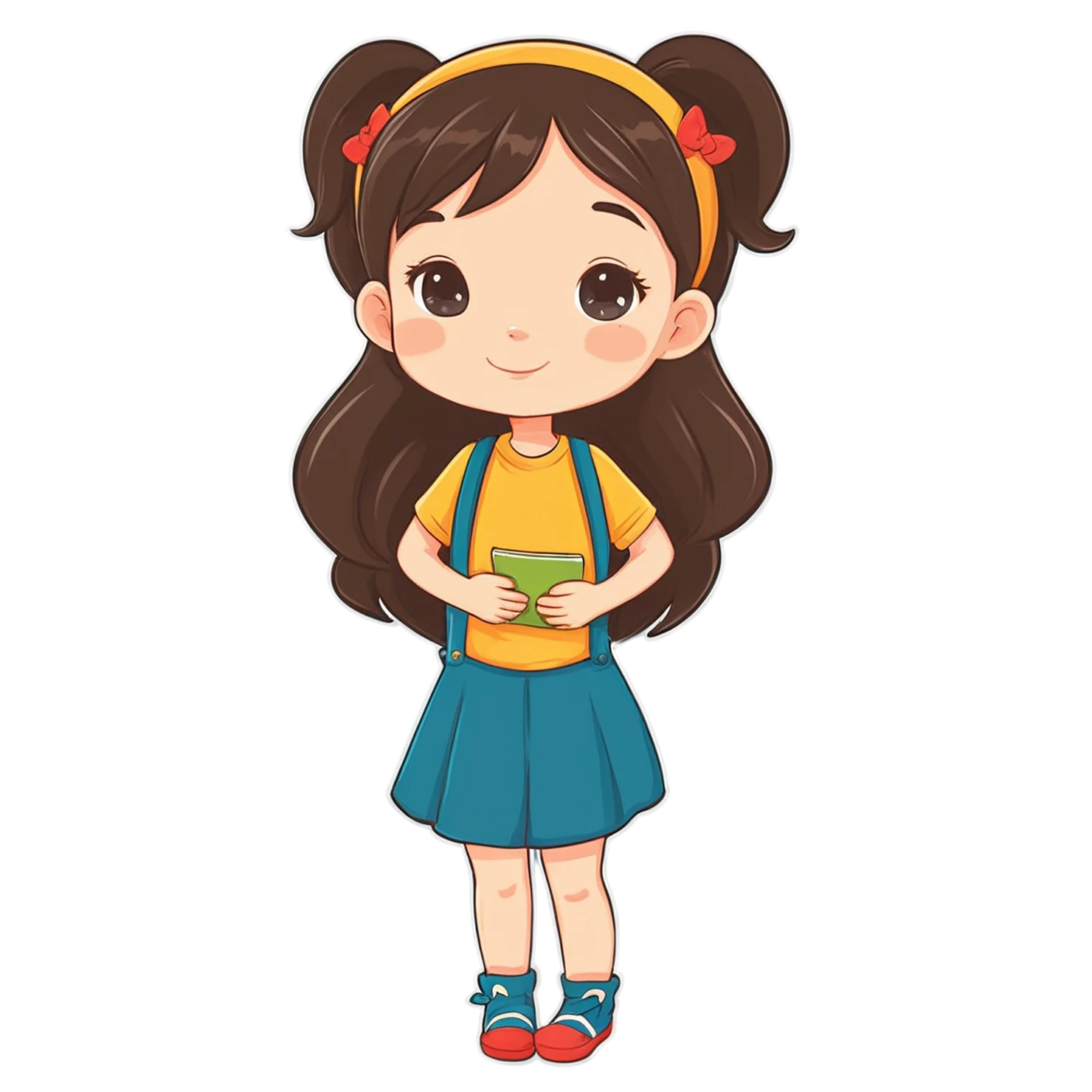 Girl cute sticker isolated on transparent background #17329