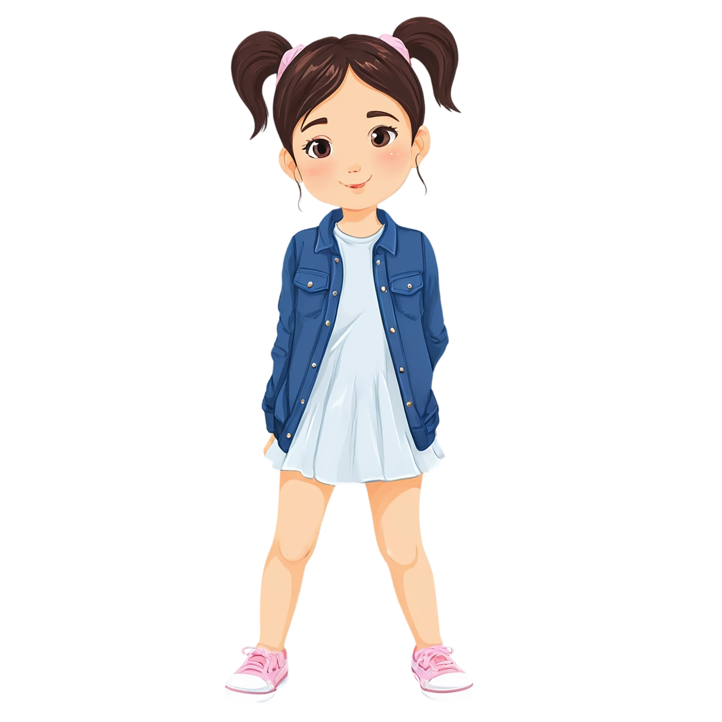 Girl cute sticker isolated on transparent background #17331