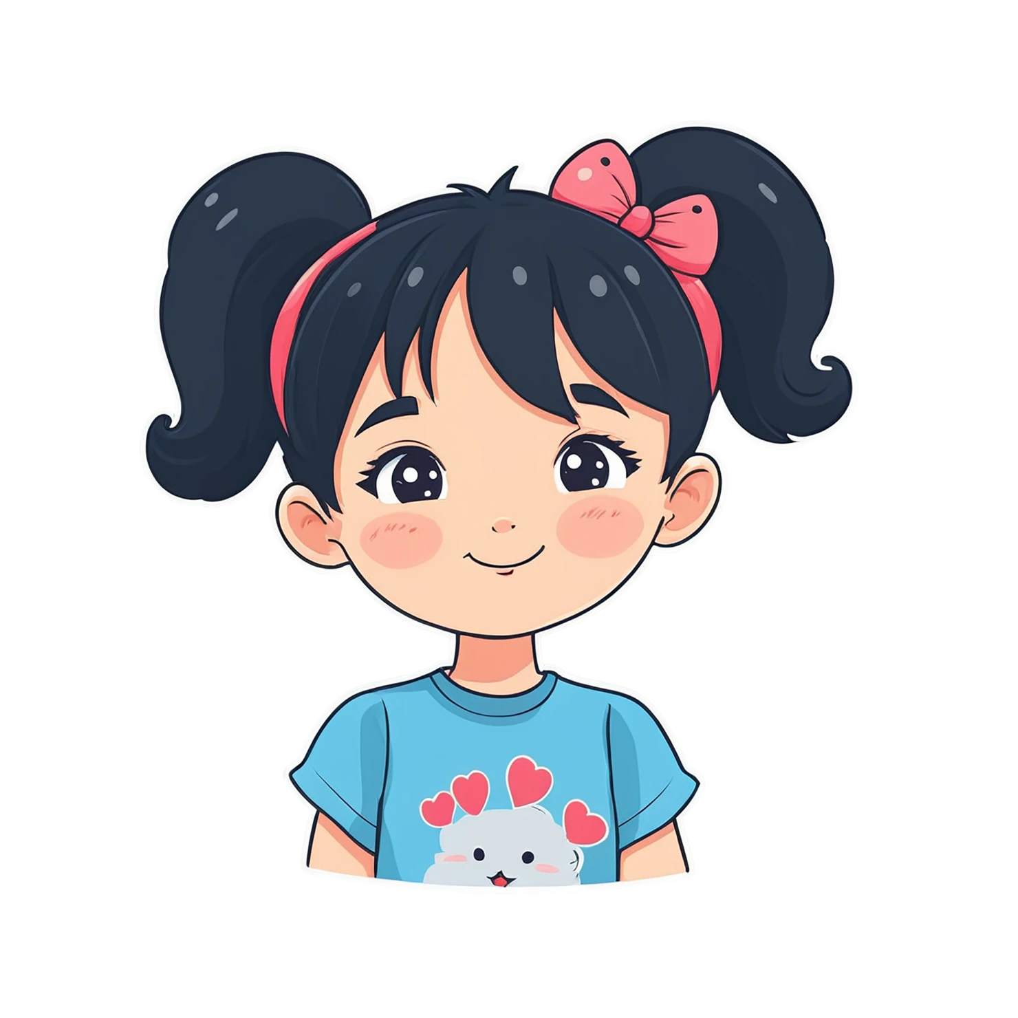 Girl cute sticker isolated on transparent background #17332
