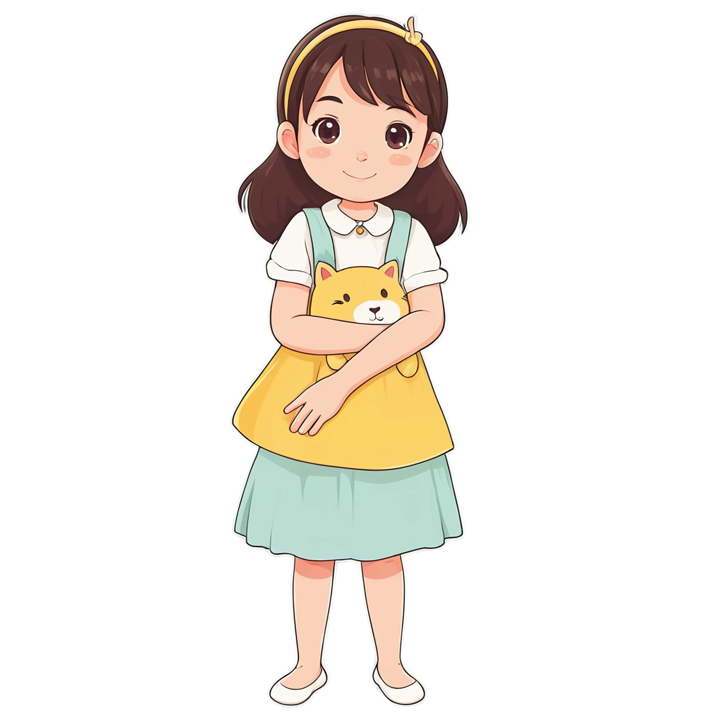 Girl cute sticker isolated on transparent background #17333
