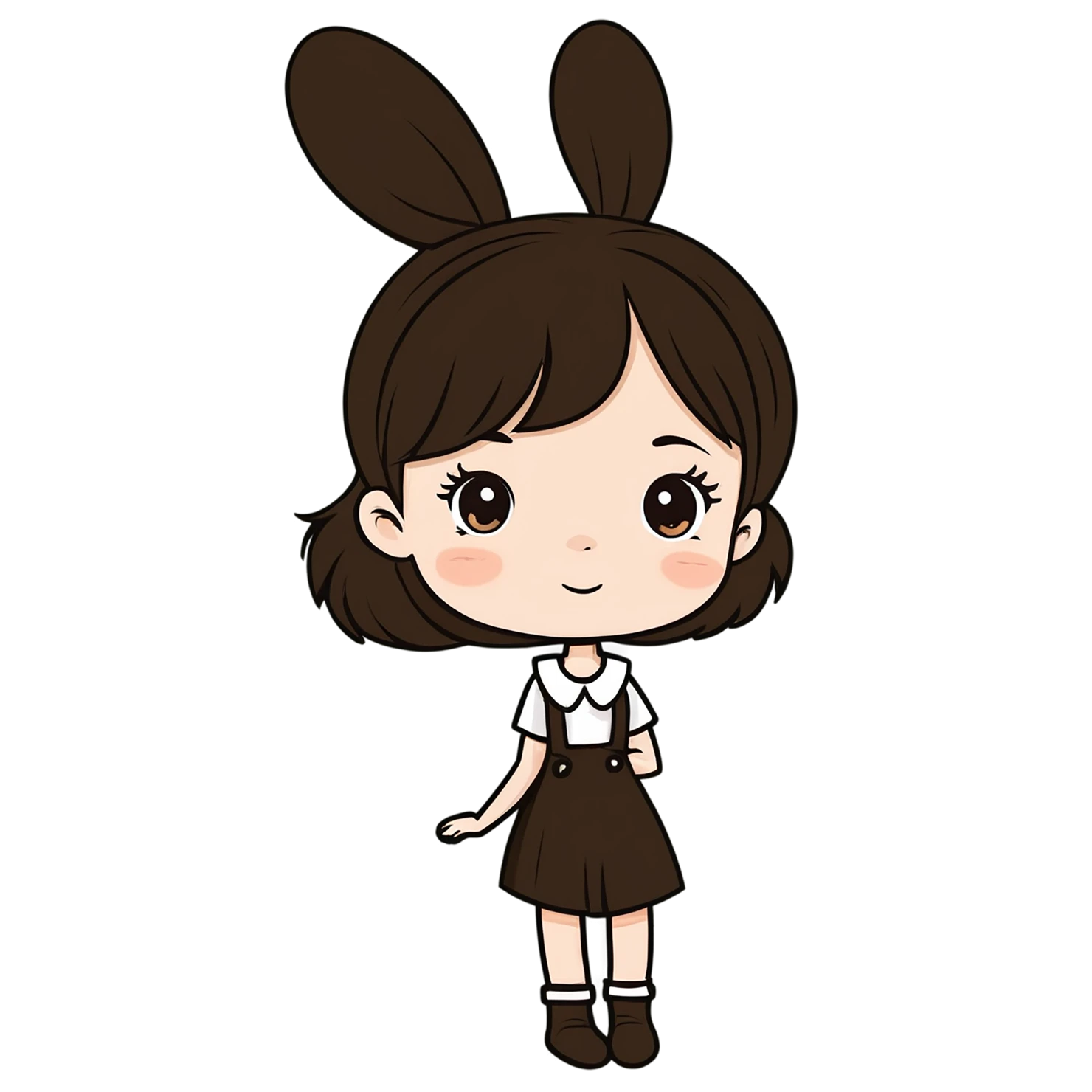 Girl cute sticker isolated on transparent background #17334