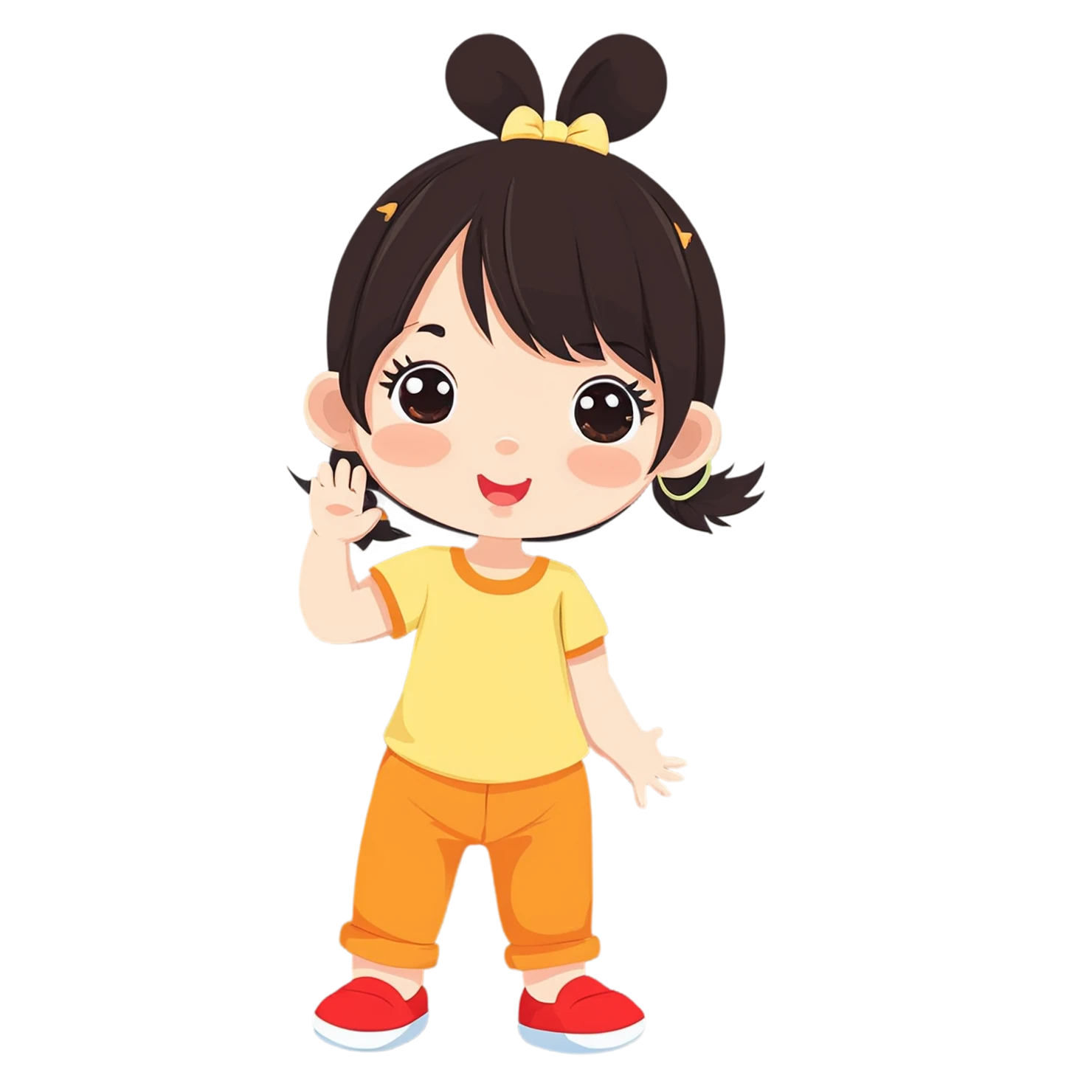 Girl cute sticker isolated on transparent background #17335