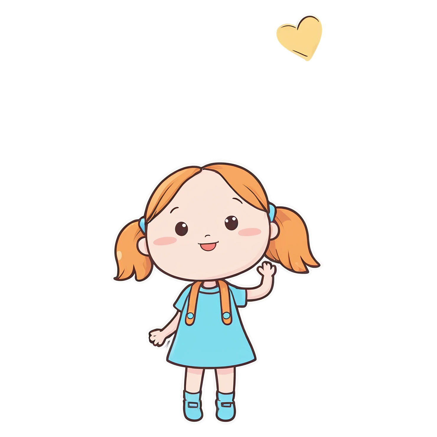 Girl cute sticker isolated on transparent background #17337
