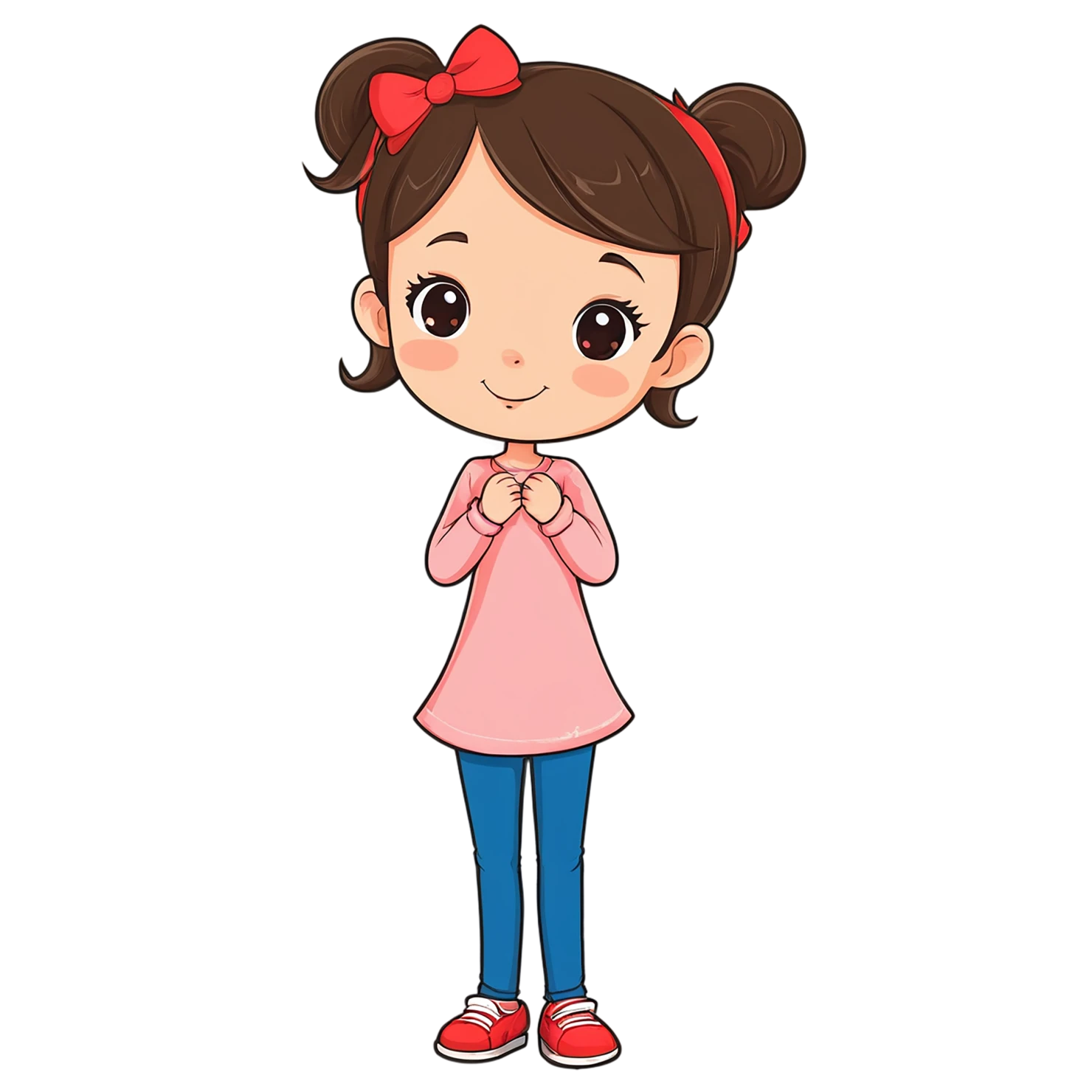 Girl cute sticker isolated on transparent background #17338