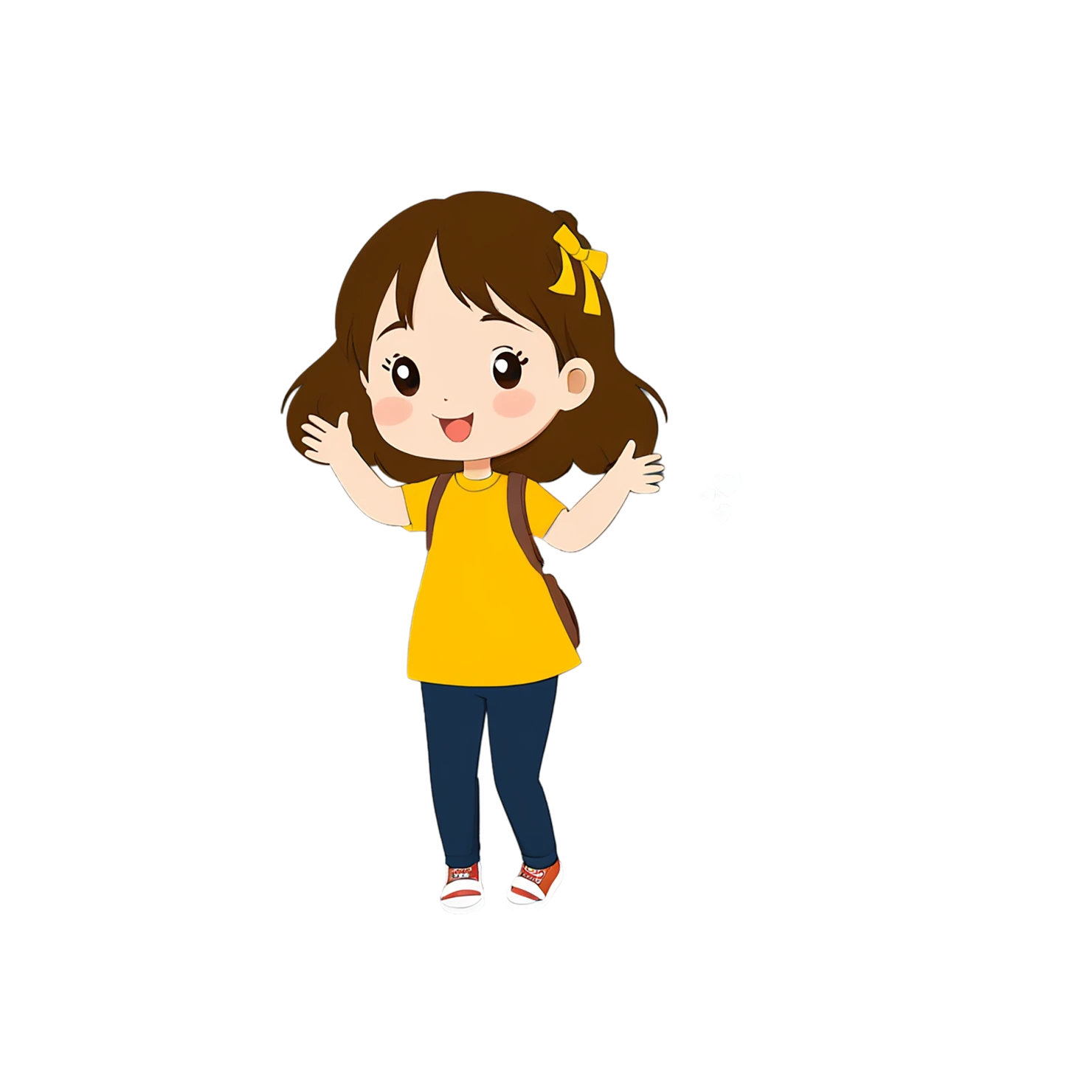 Girl cute sticker isolated on transparent background #17339