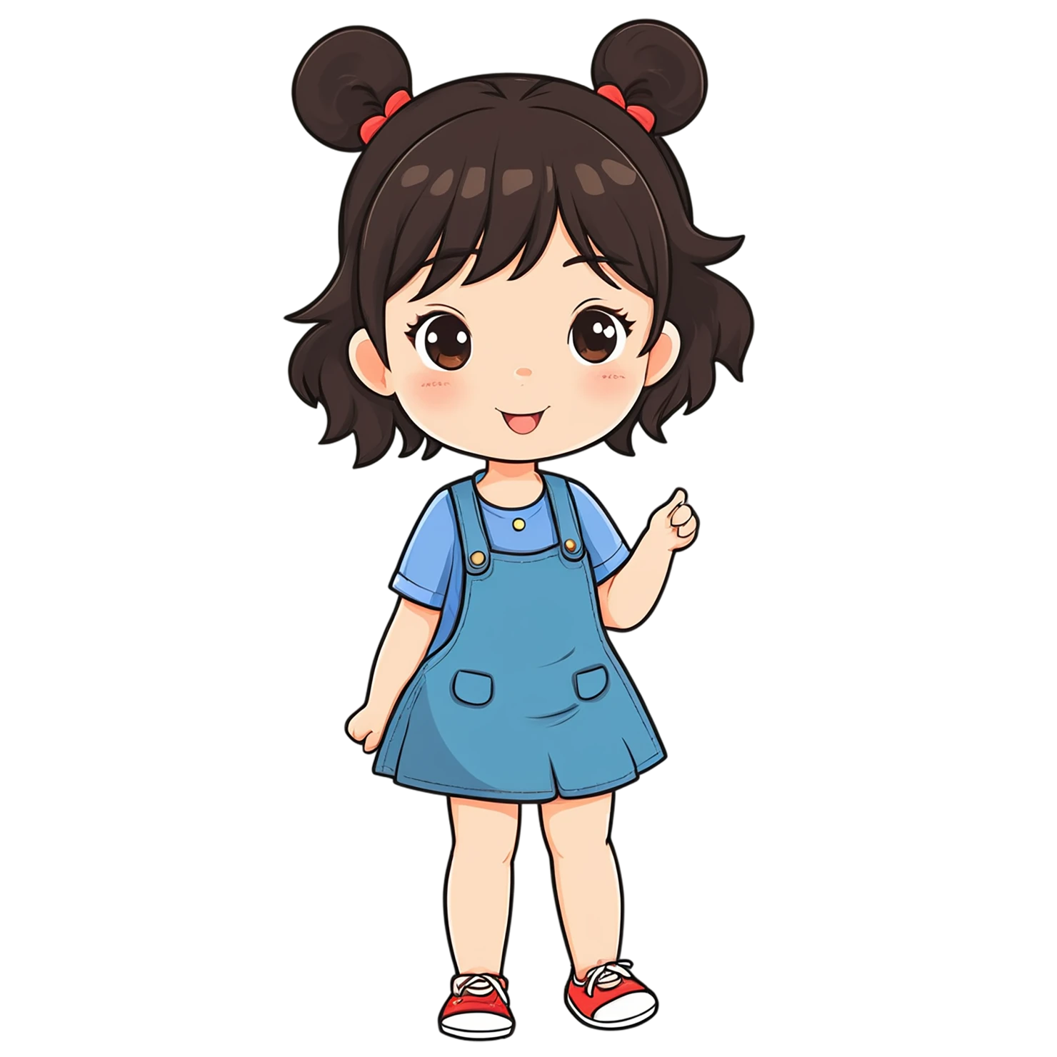 Girl cute sticker isolated on transparent background #17341