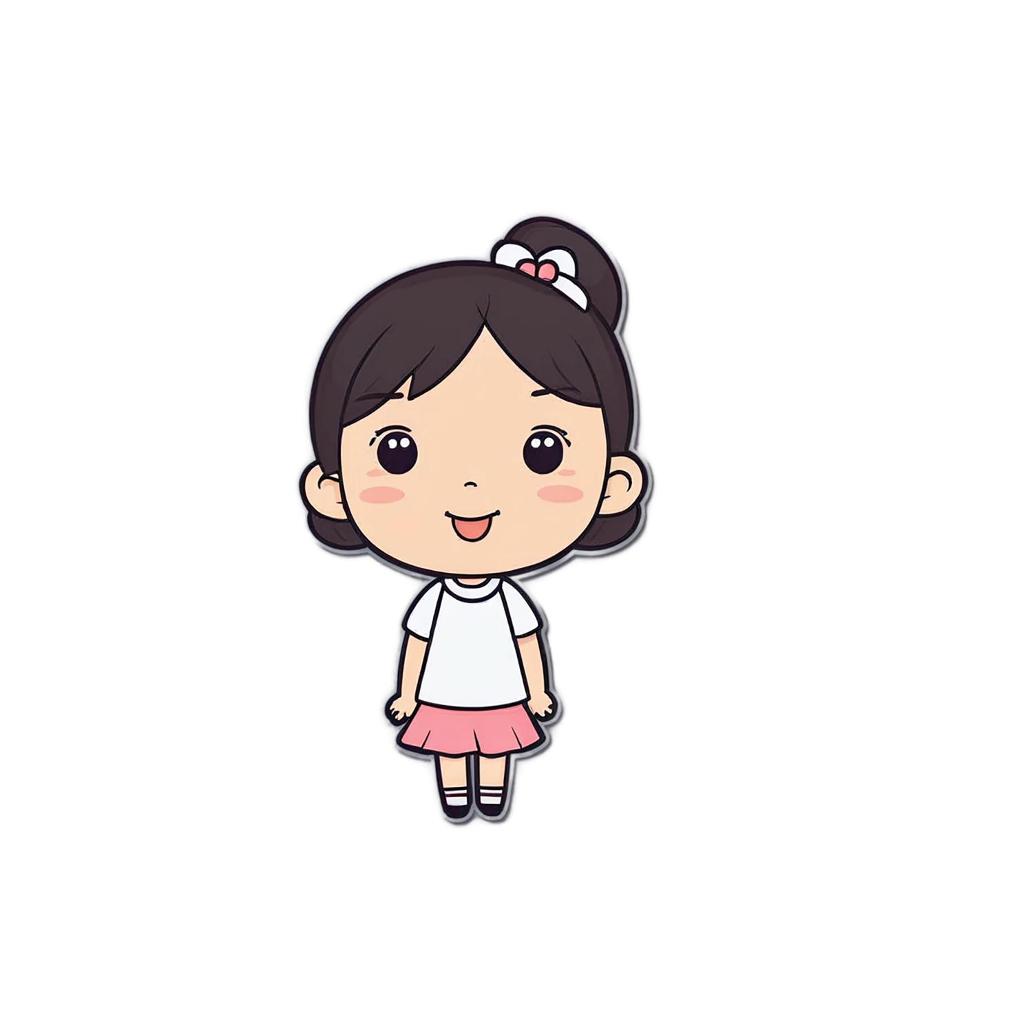 Girl cute sticker isolated on transparent background #17342