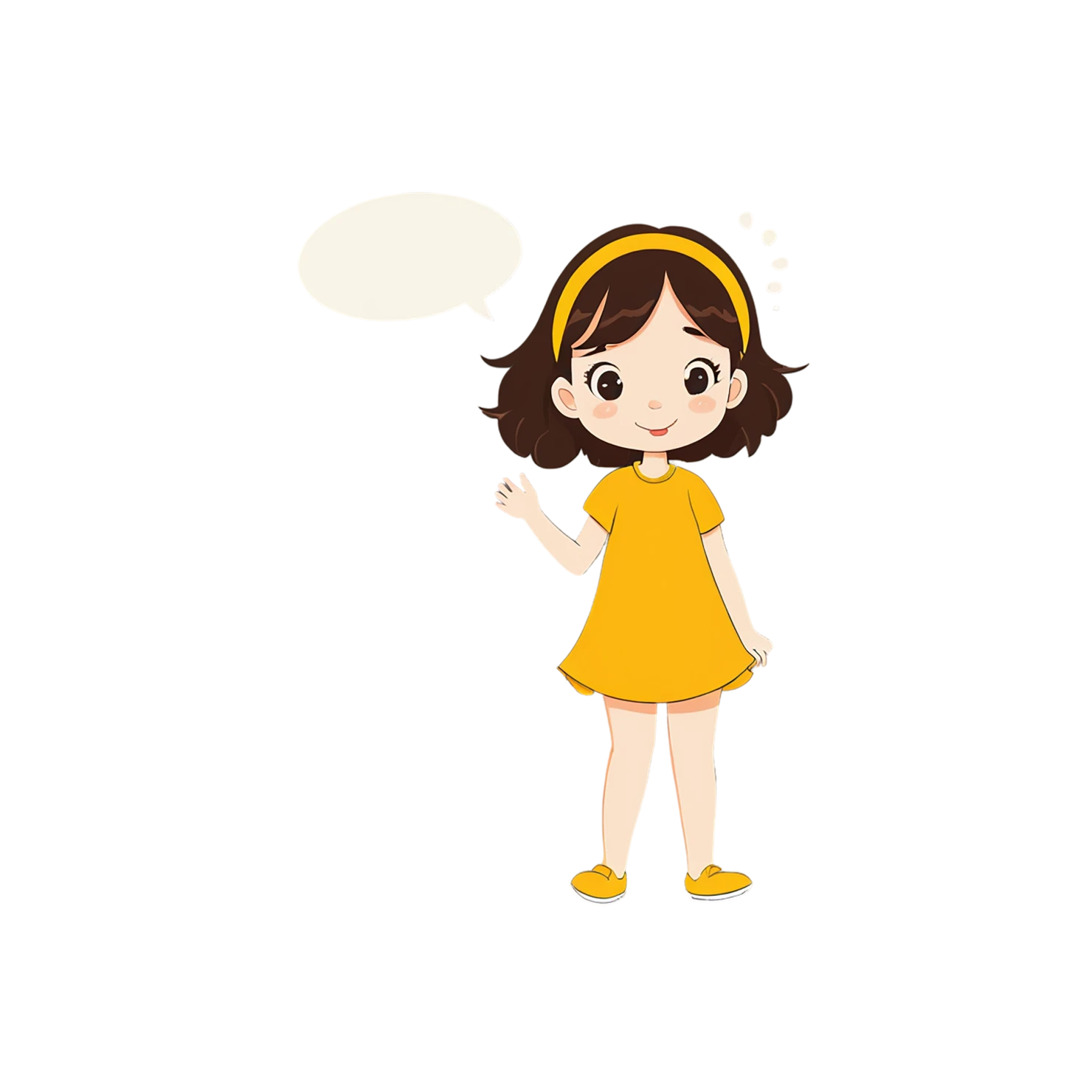 Girl cute sticker isolated on transparent background #17343