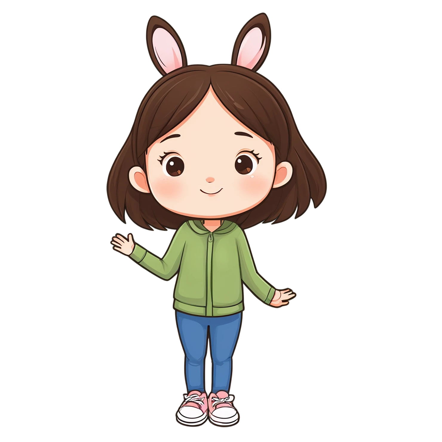 Girl cute sticker isolated on transparent background #17345