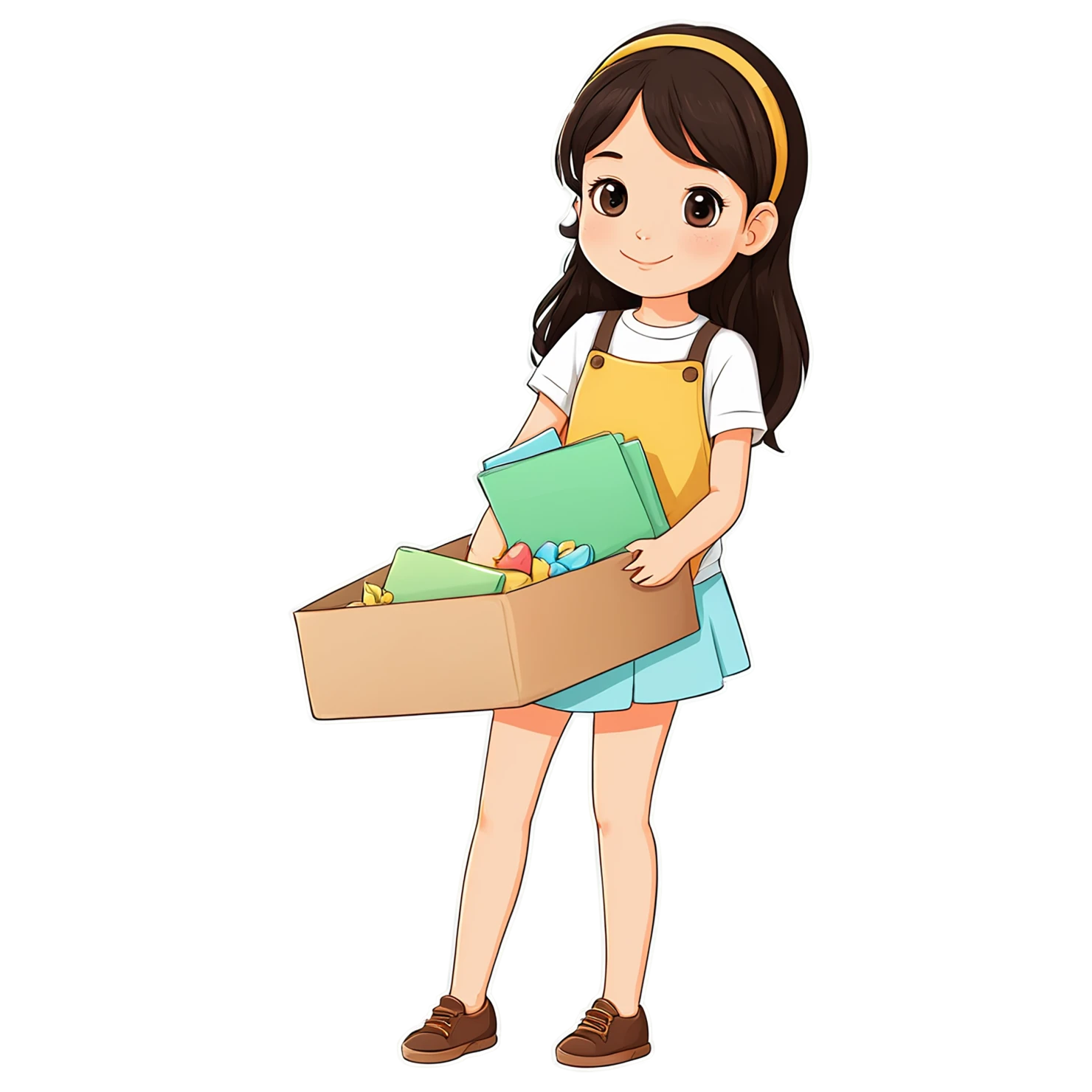 Girl cute sticker isolated on transparent background #17346