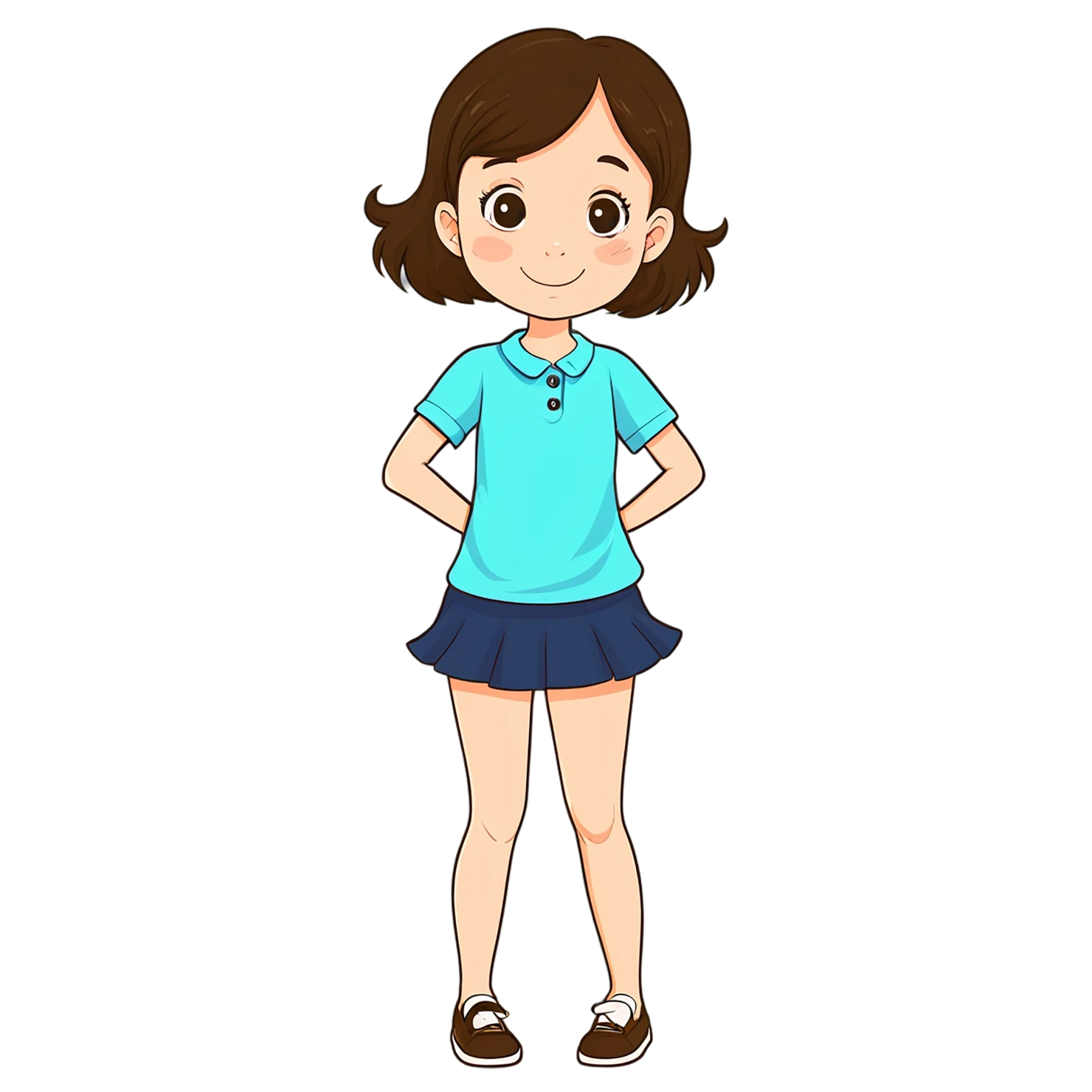 Girl cute sticker isolated on transparent background #17347