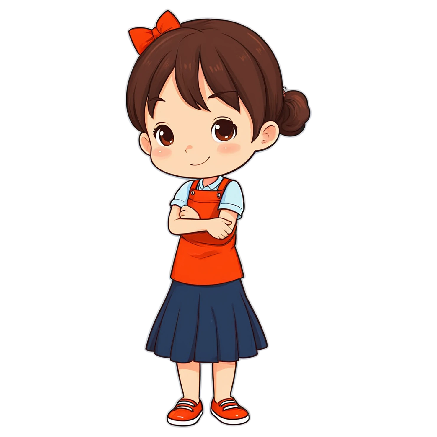 Girl cute sticker isolated on transparent background #17348