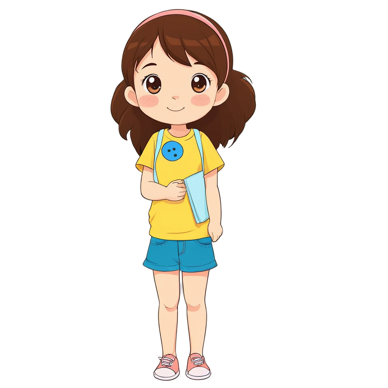 Girl cute sticker isolated on transparent background #17349