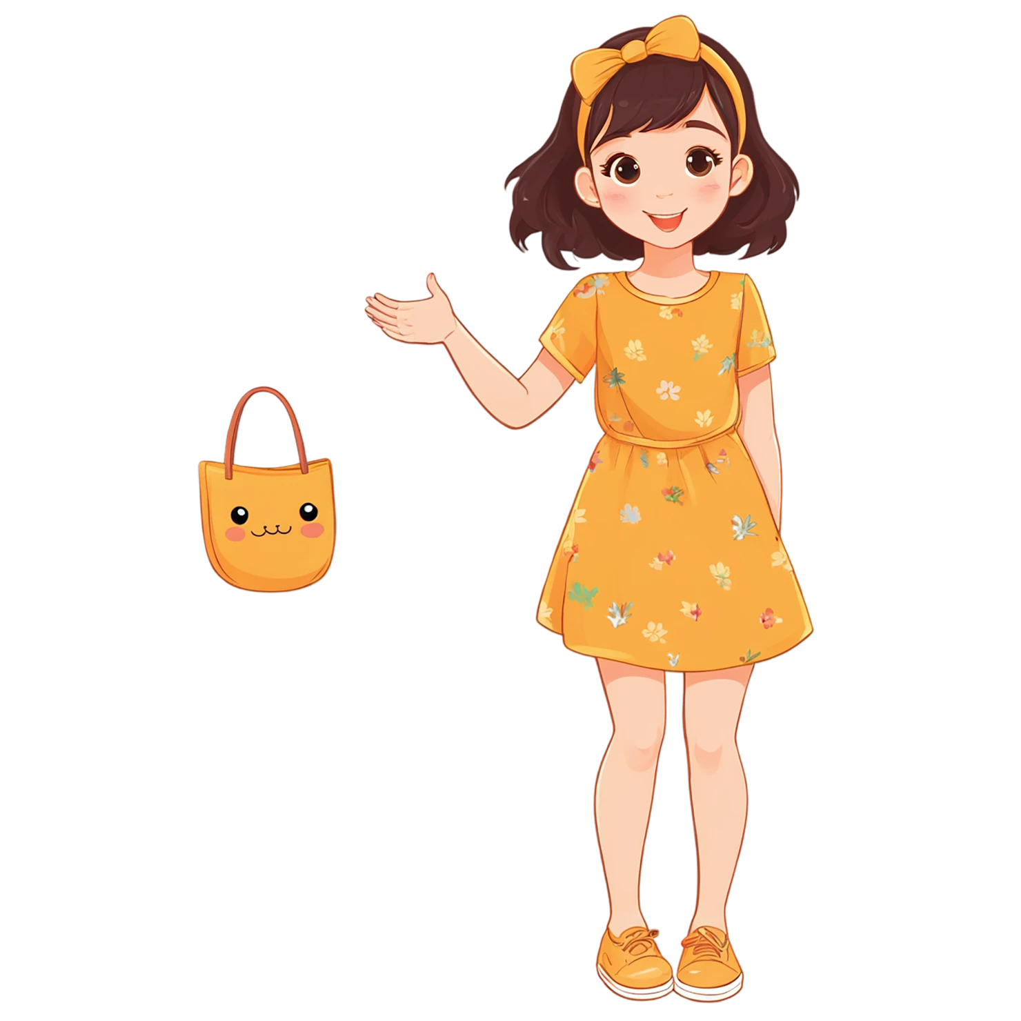 Girl cute sticker isolated on transparent background #17350