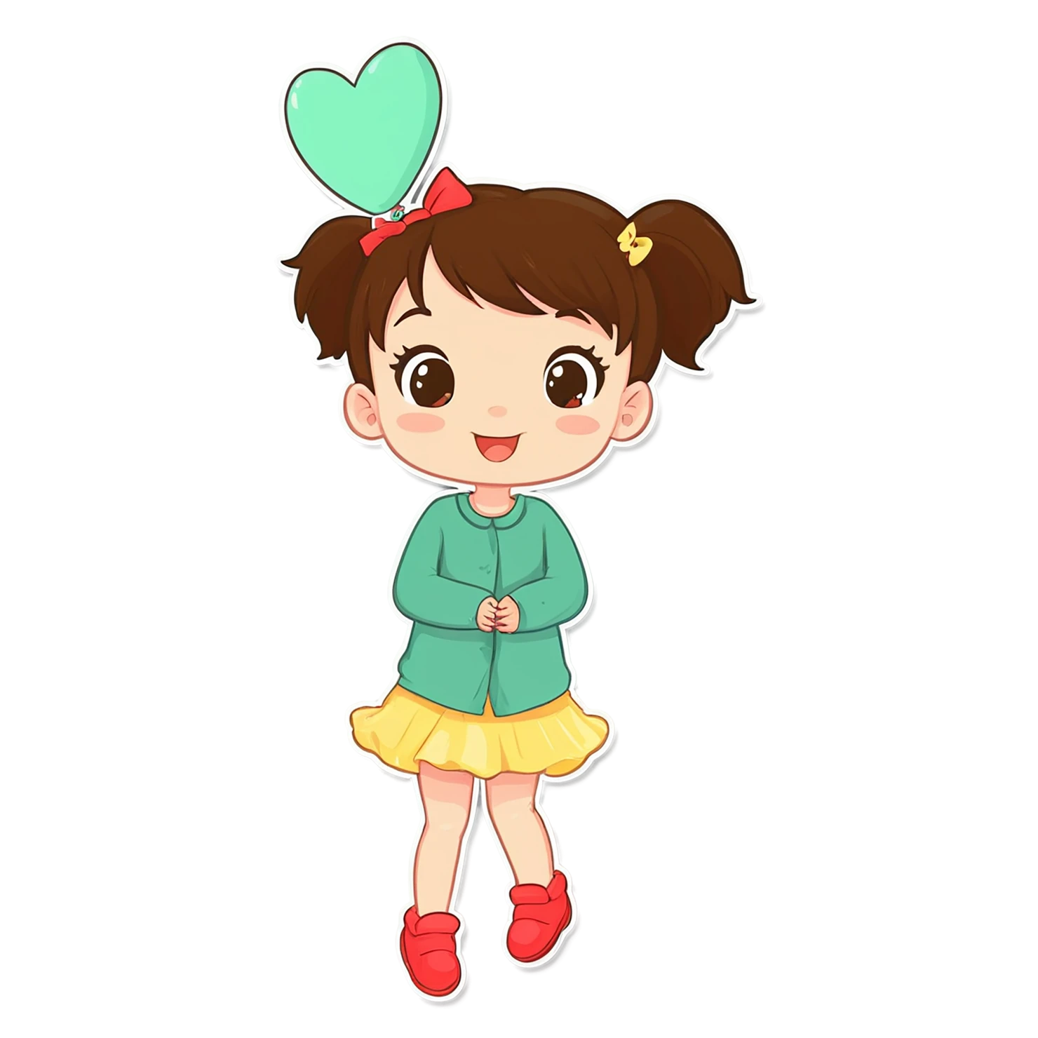 Girl cute sticker isolated on transparent background #17351