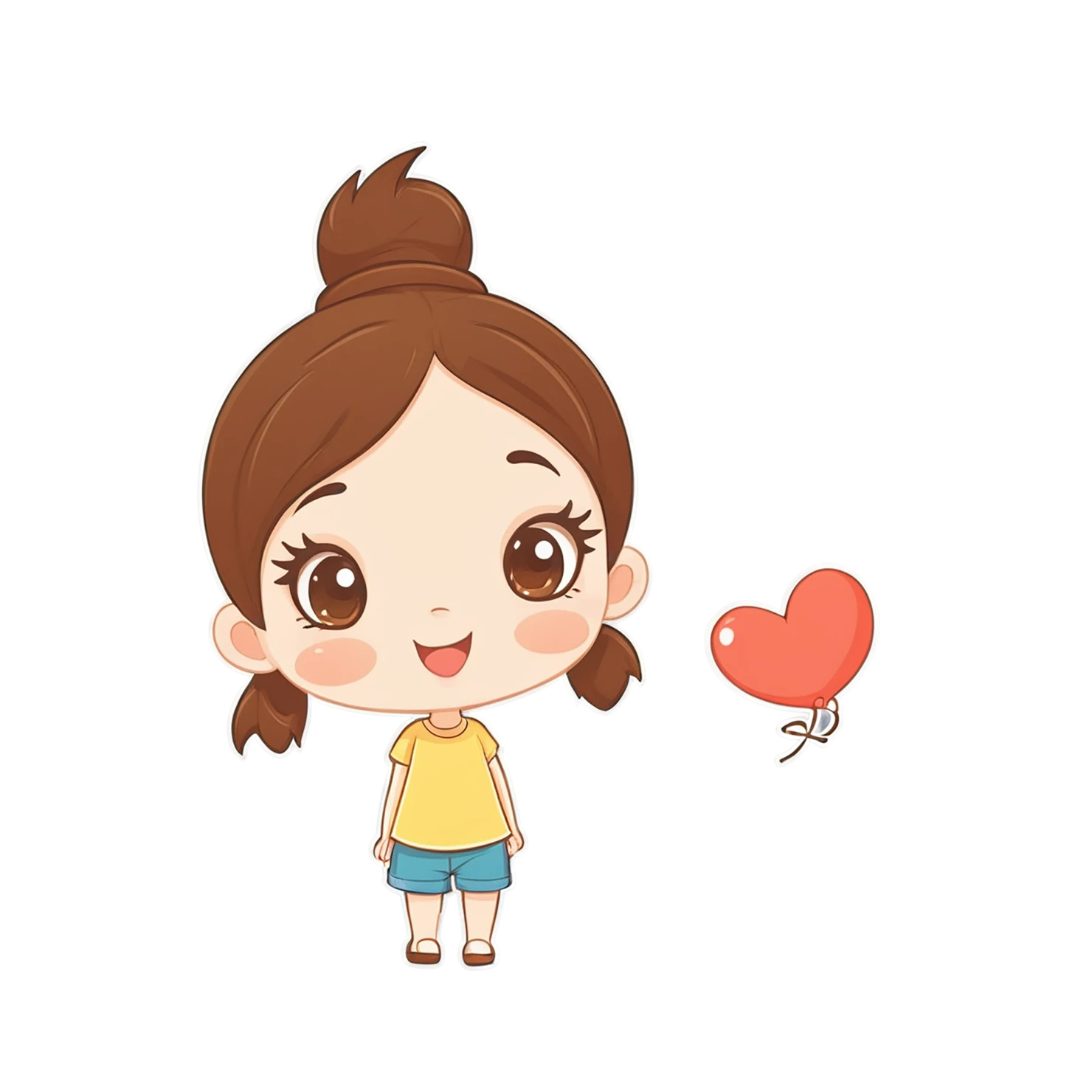 Girl cute sticker isolated on transparent background #17352