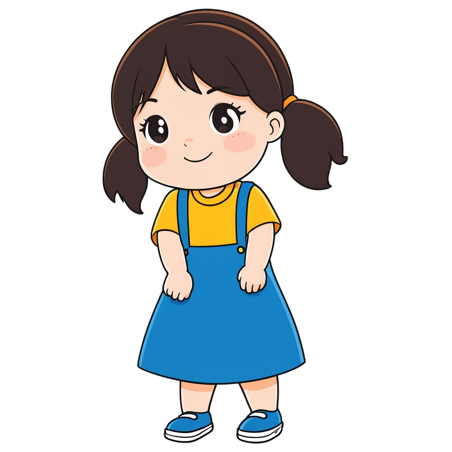 Girl cute sticker isolated on transparent background #17353
