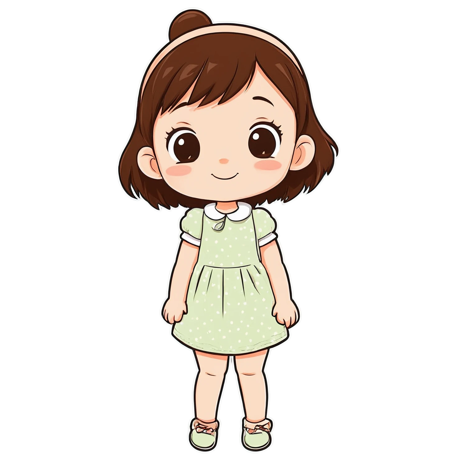 Girl cute sticker isolated on transparent background #17354