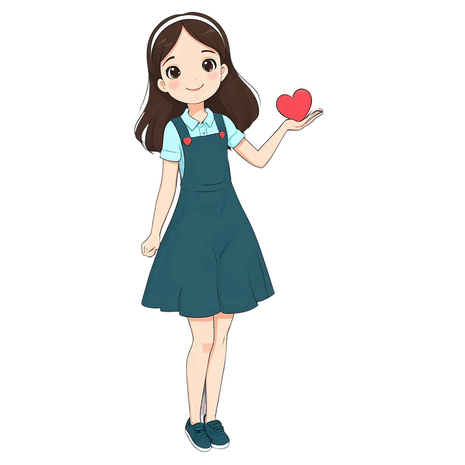 Girl cute sticker isolated on transparent background #17355
