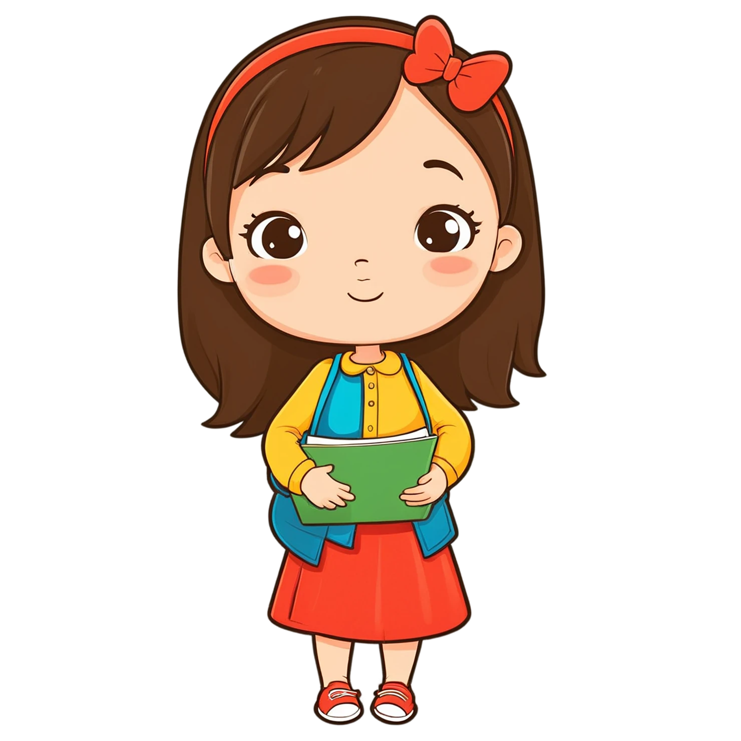 Girl cute sticker isolated on transparent background #17357