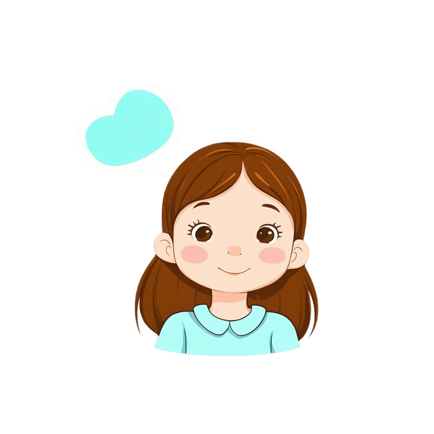 Girl cute sticker isolated on transparent background #17359