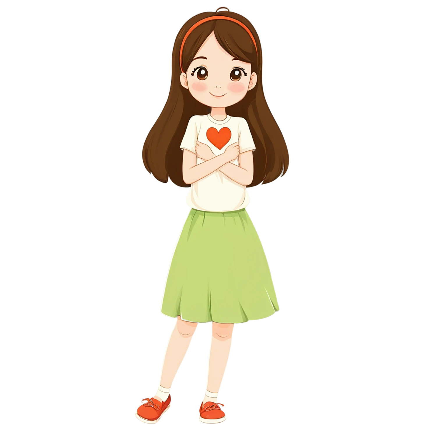 Girl cute sticker isolated on transparent background #17360