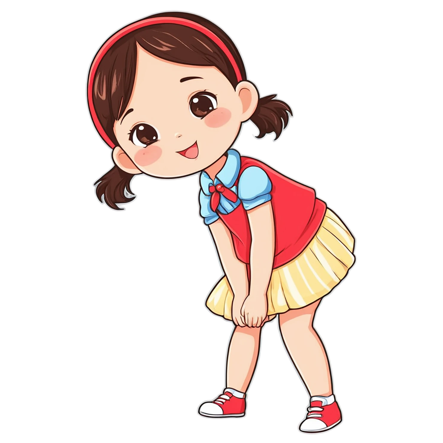 Girl cute sticker isolated on transparent background #17361