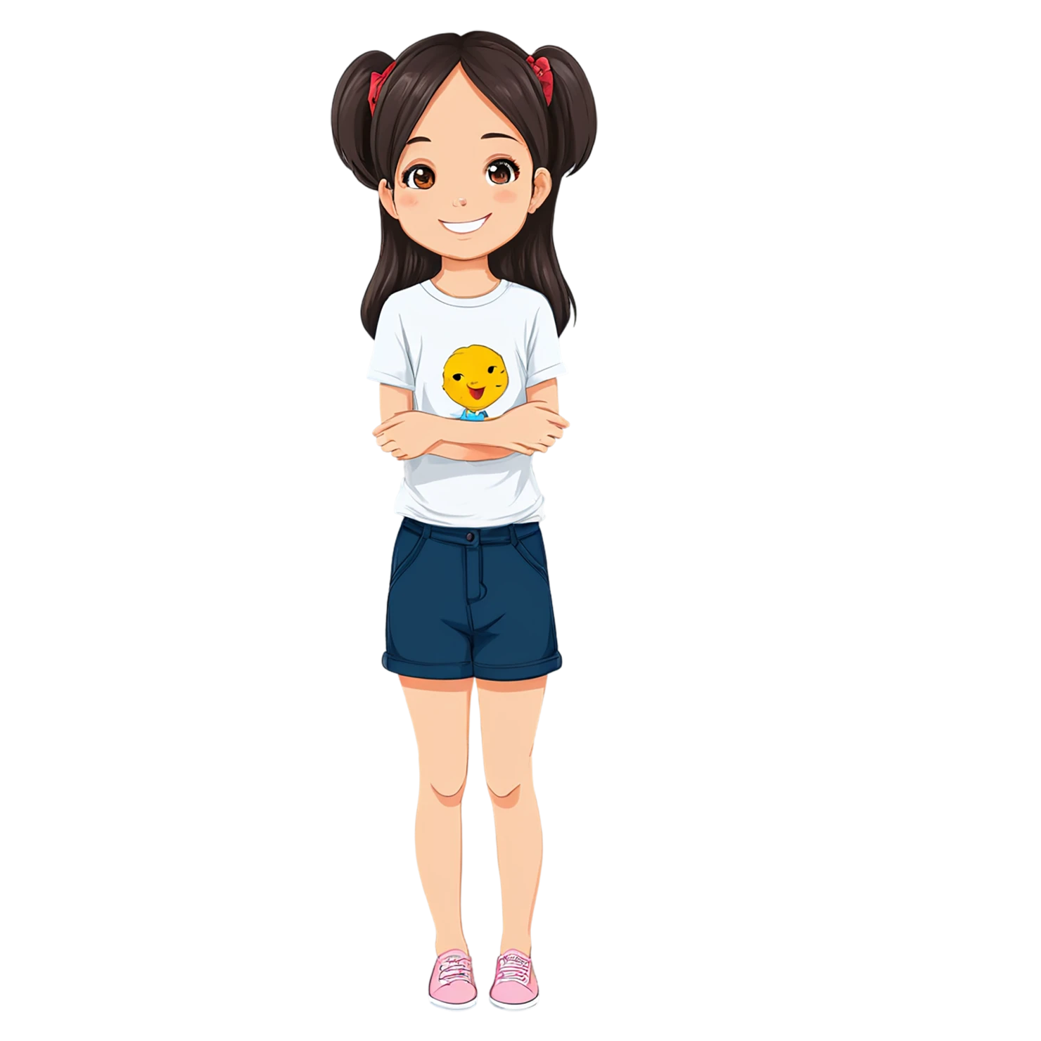 Girl cute sticker isolated on transparent background #17362
