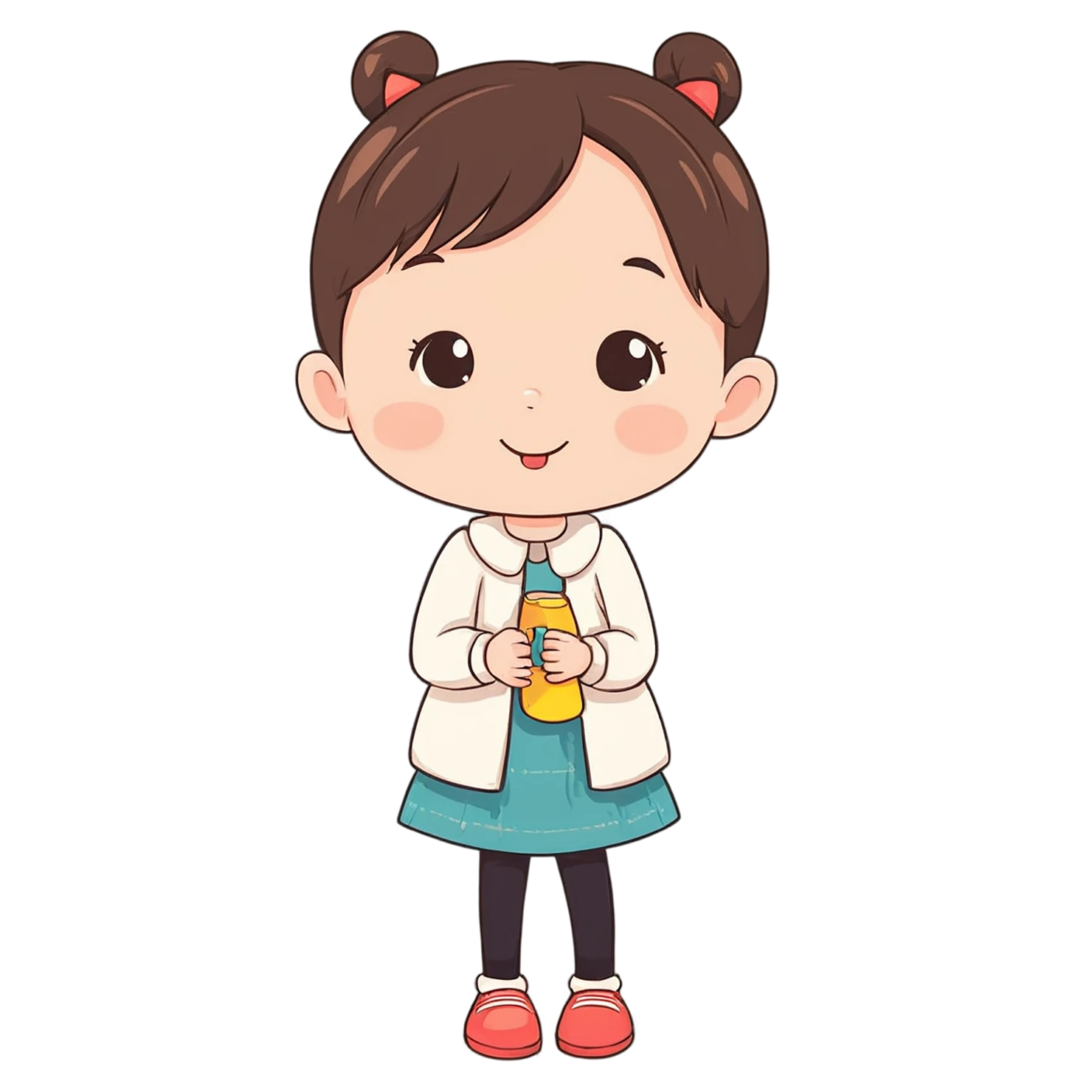 Girl cute sticker isolated on transparent background #17363