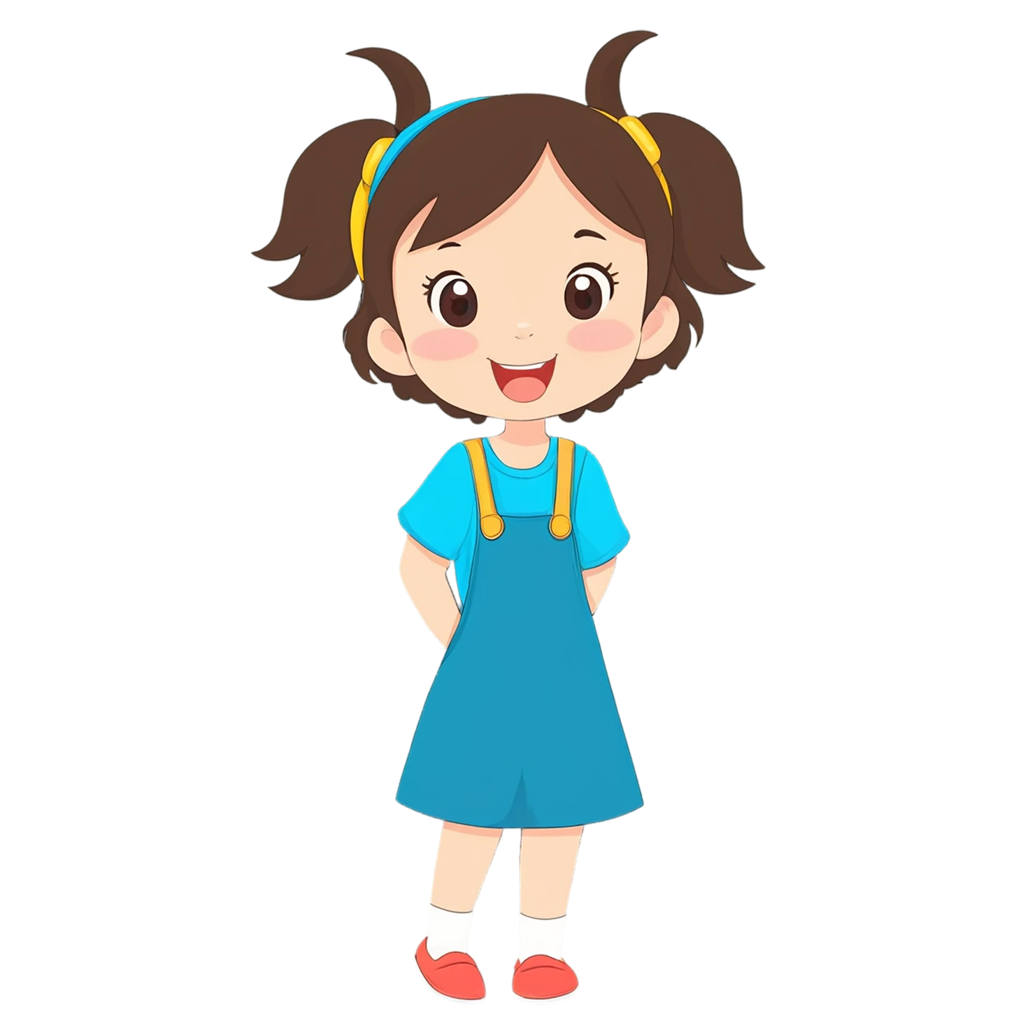 Girl cute sticker isolated on transparent background #17364