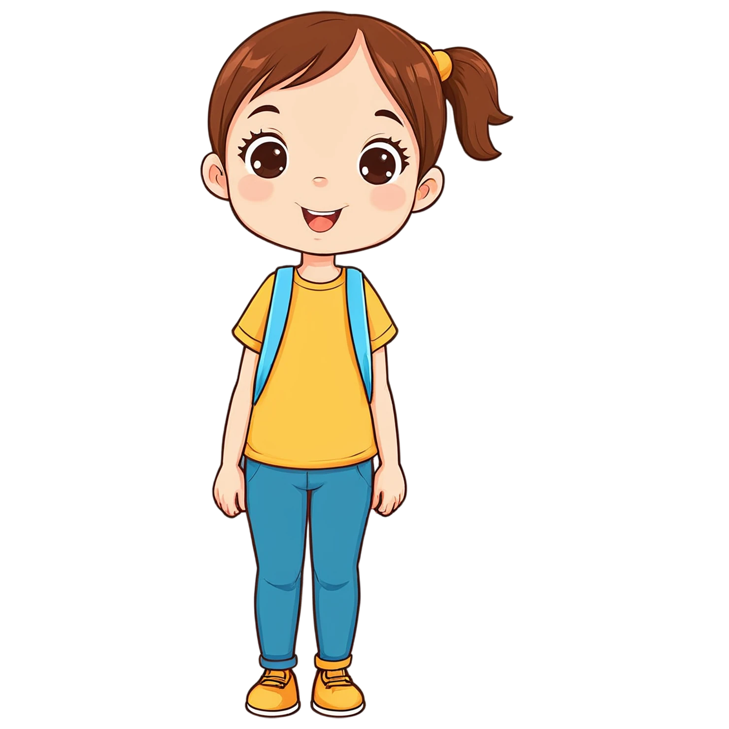 Girl cute sticker isolated on transparent background #17367