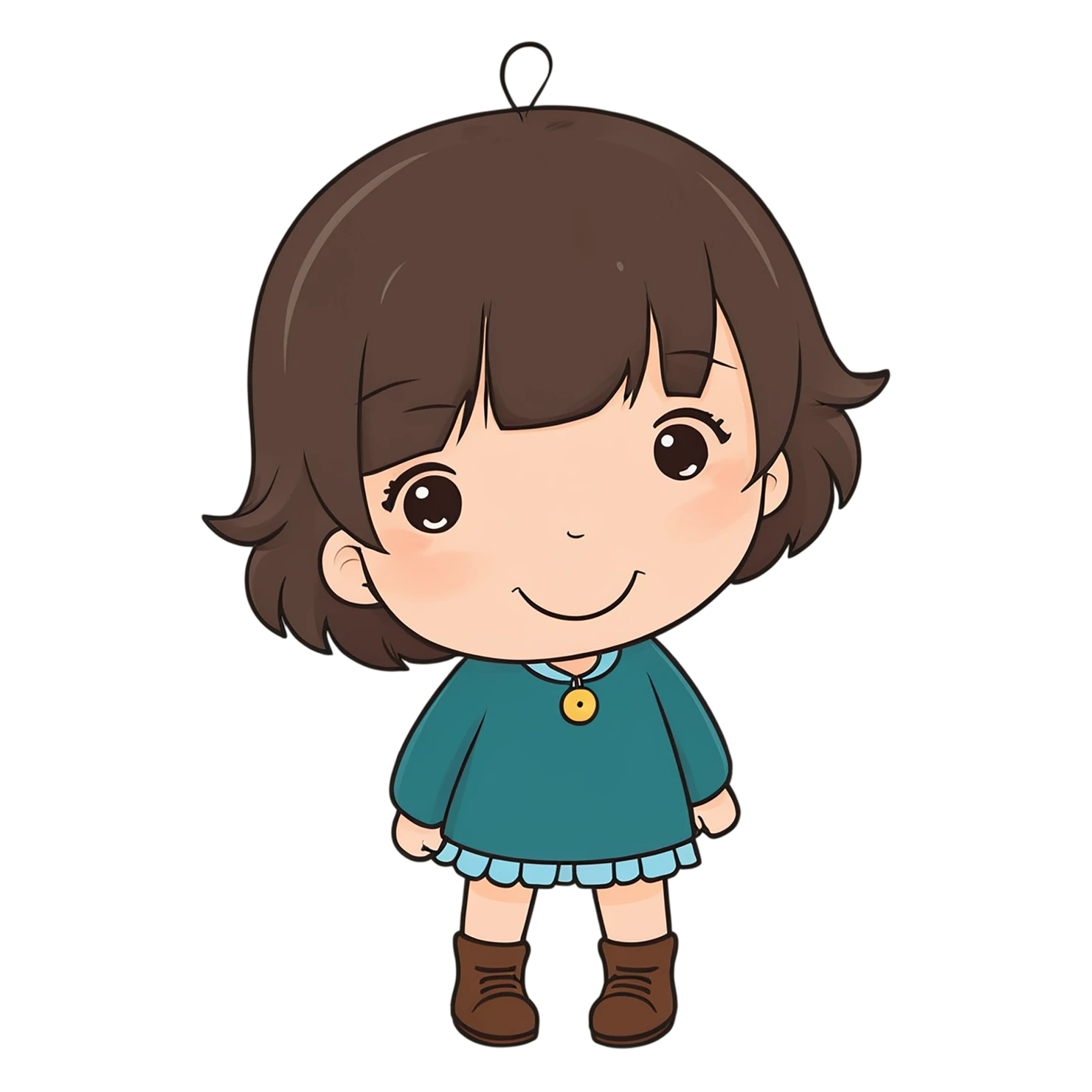 Girl cute sticker isolated on transparent background #17370