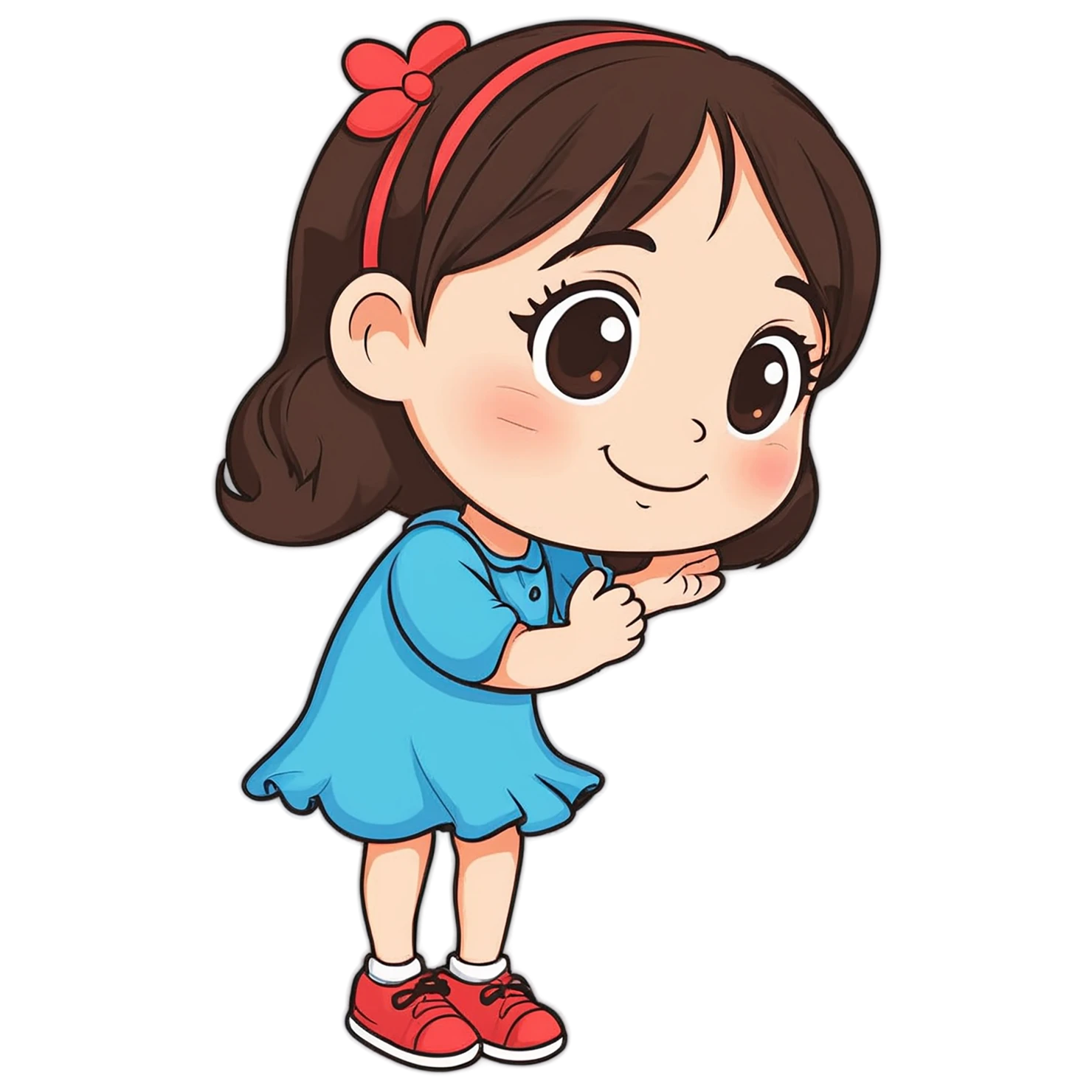 Girl cute sticker isolated on transparent background #17371