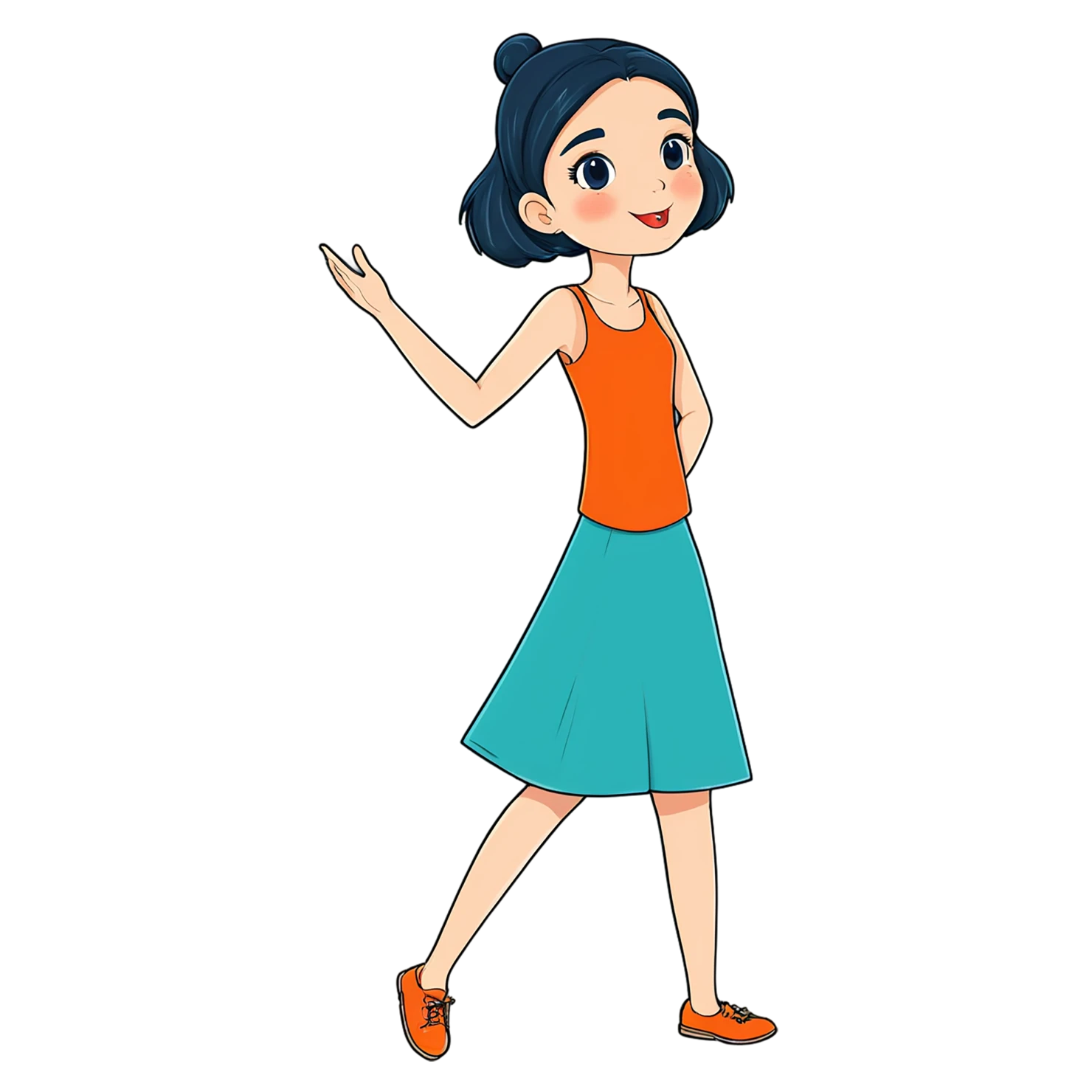 Girl cute sticker isolated on transparent background #17372