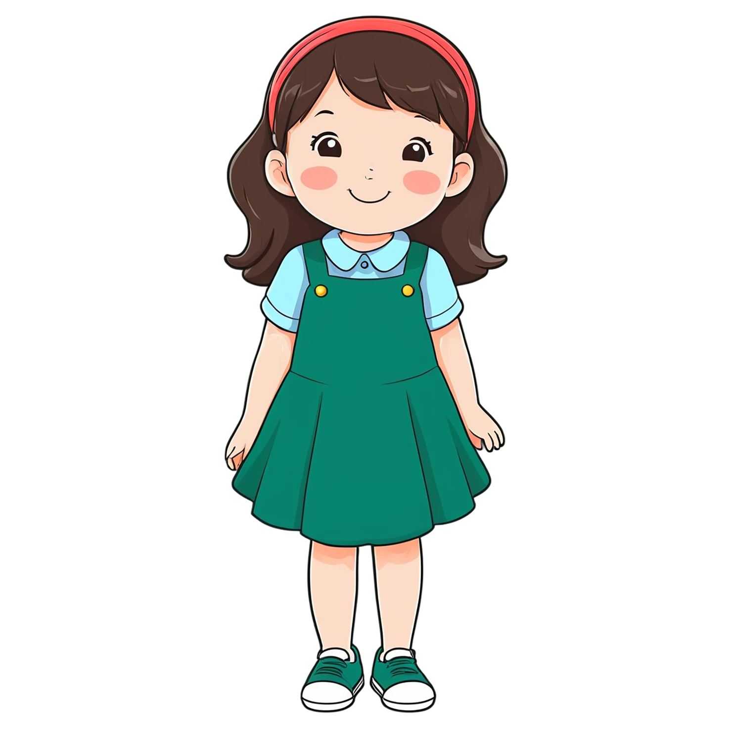 Girl cute sticker isolated on transparent background #17374