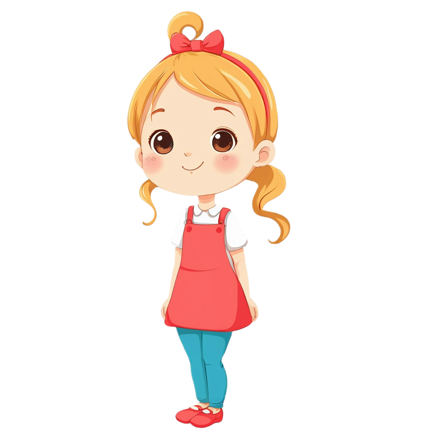 Girl cute sticker isolated on transparent background #17375