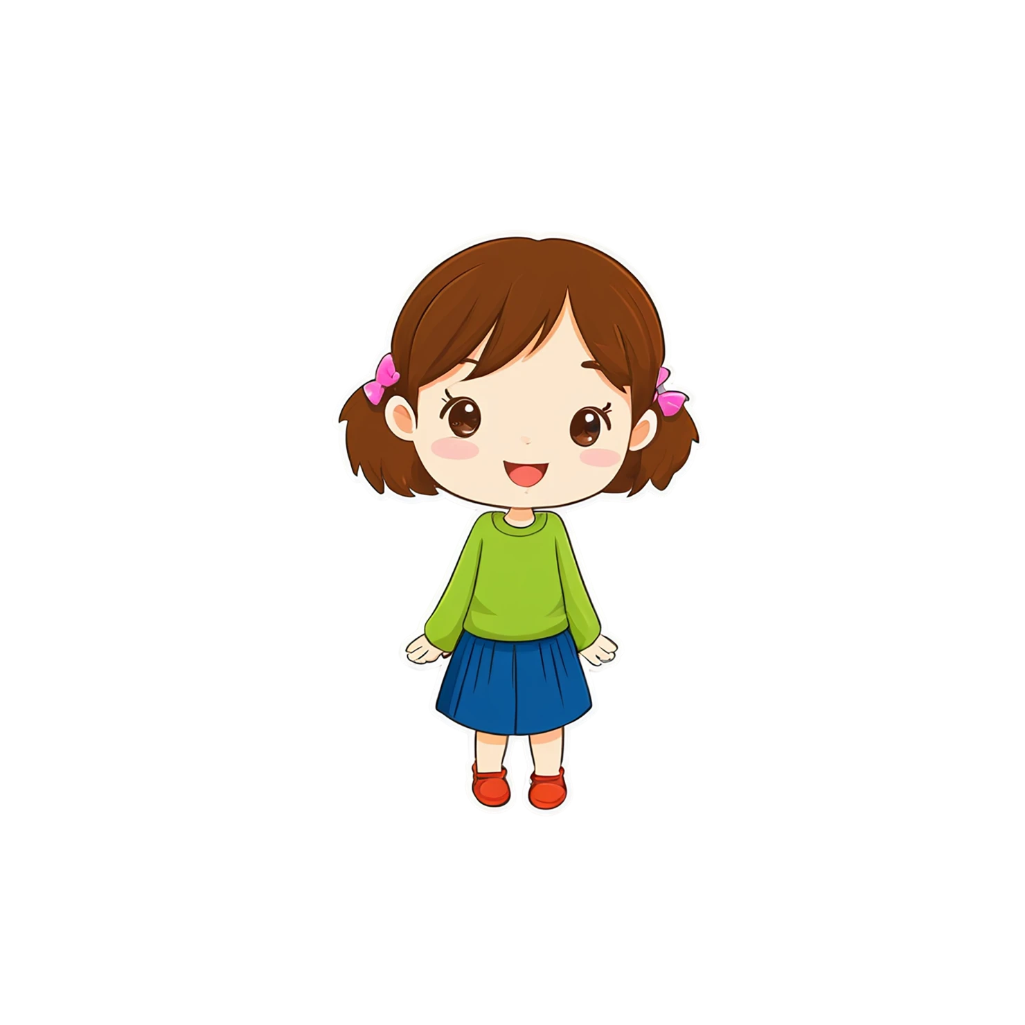 Girl cute sticker isolated on transparent background #17377