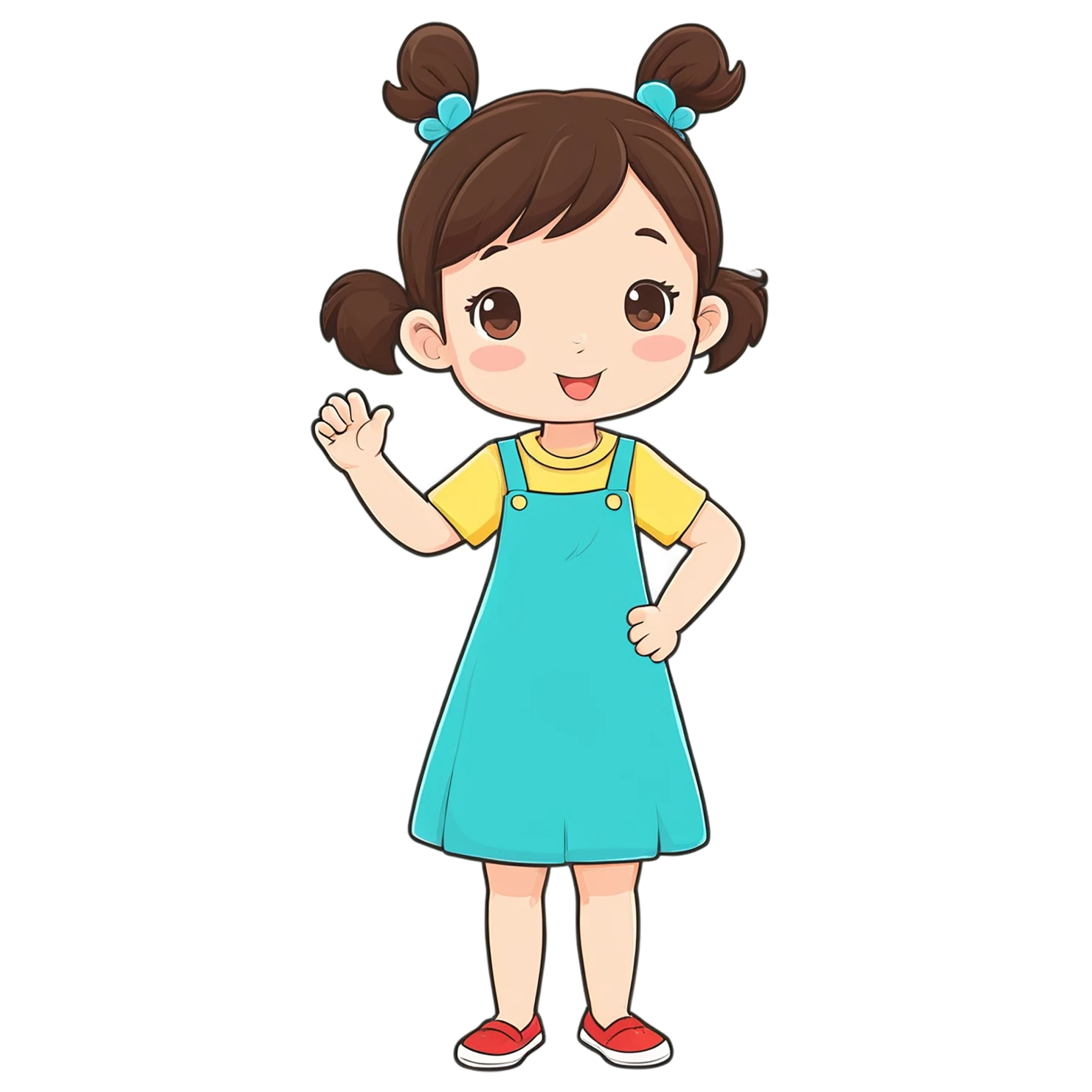 Girl cute sticker isolated on transparent background #17379
