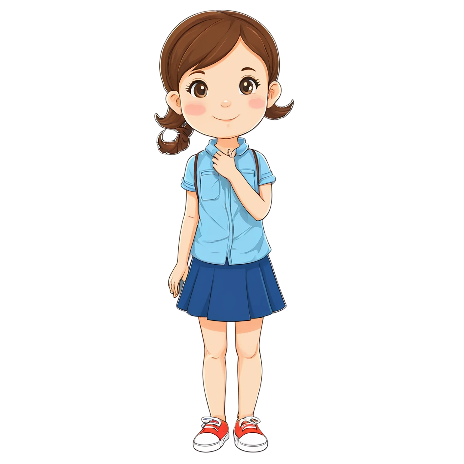 Girl cute sticker isolated on transparent background #17382