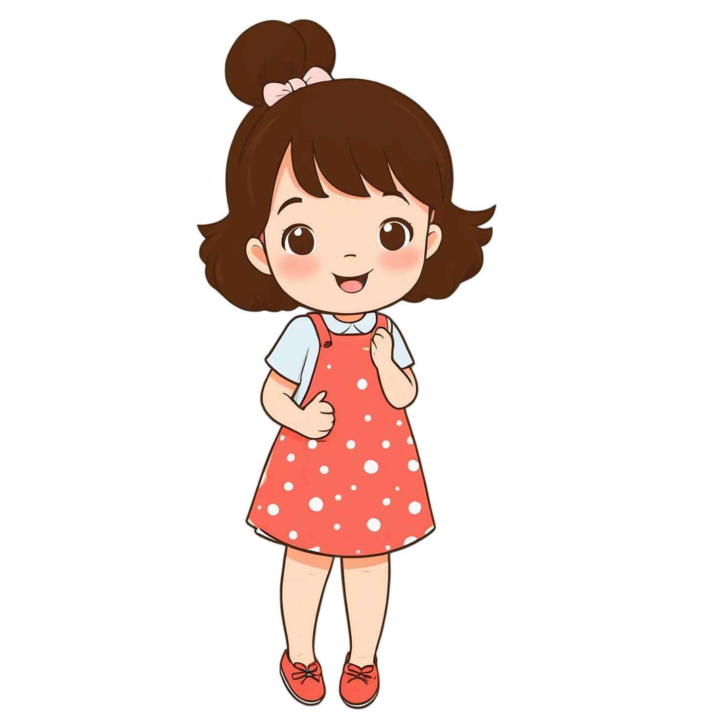 Girl cute sticker isolated on transparent background #17383