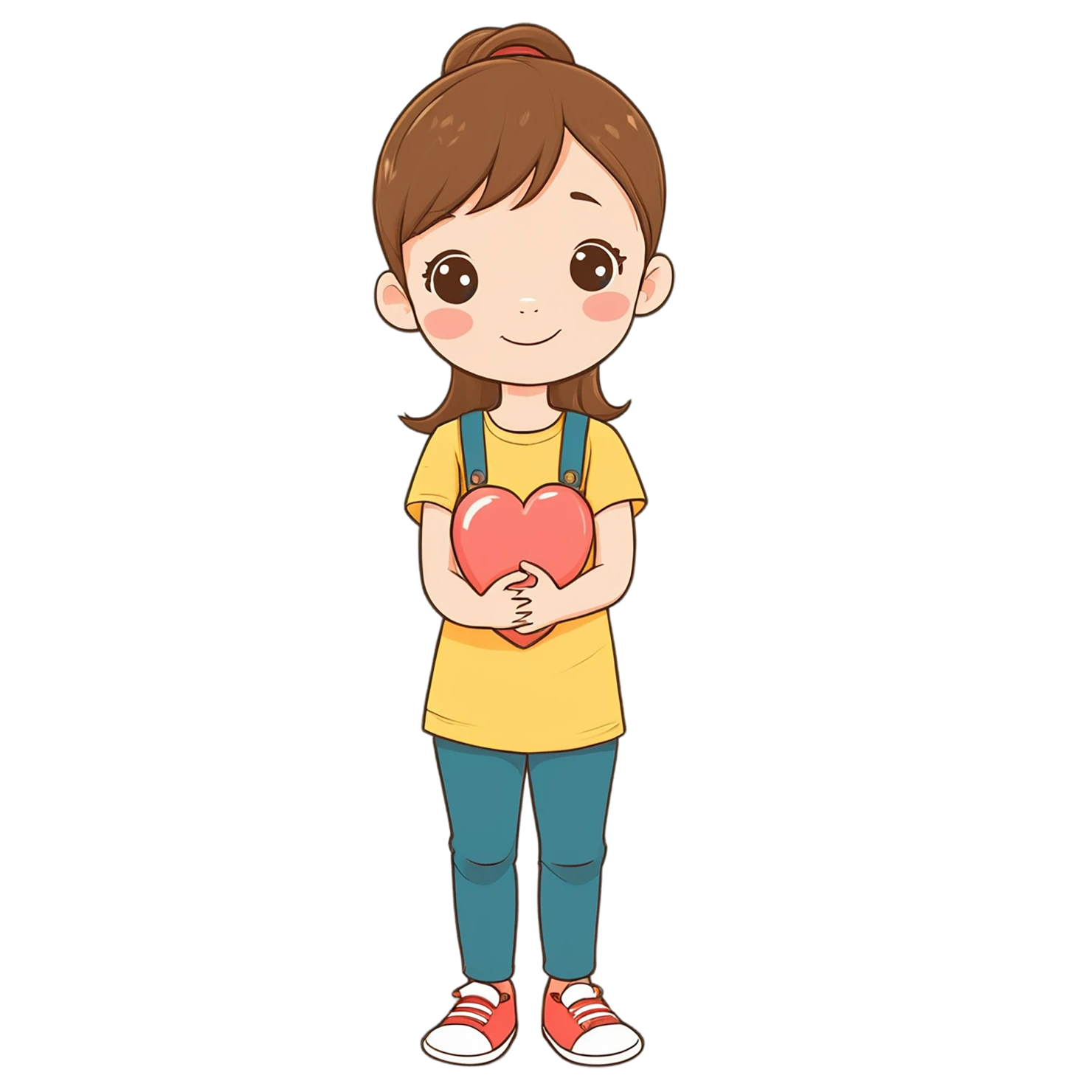 Girl cute sticker isolated on transparent background #17384