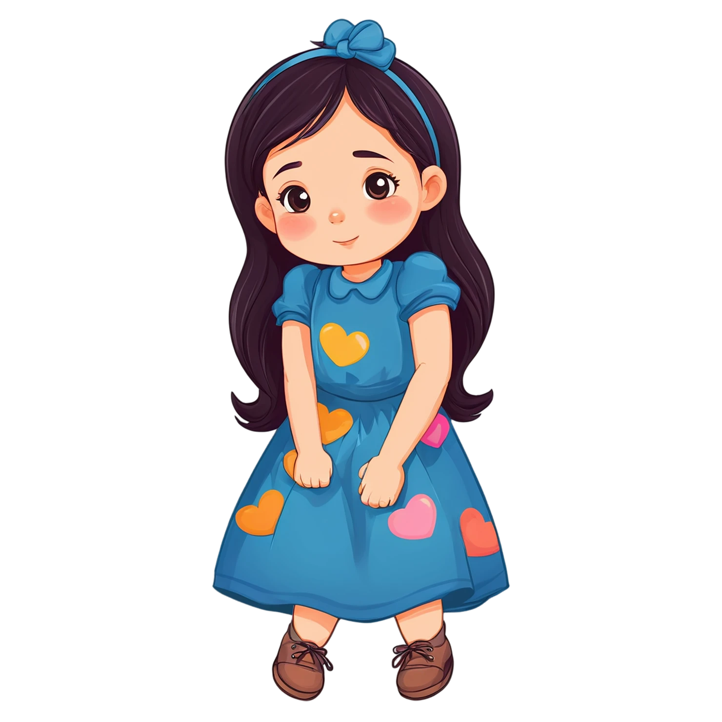 Girl cute sticker isolated on transparent background #17387