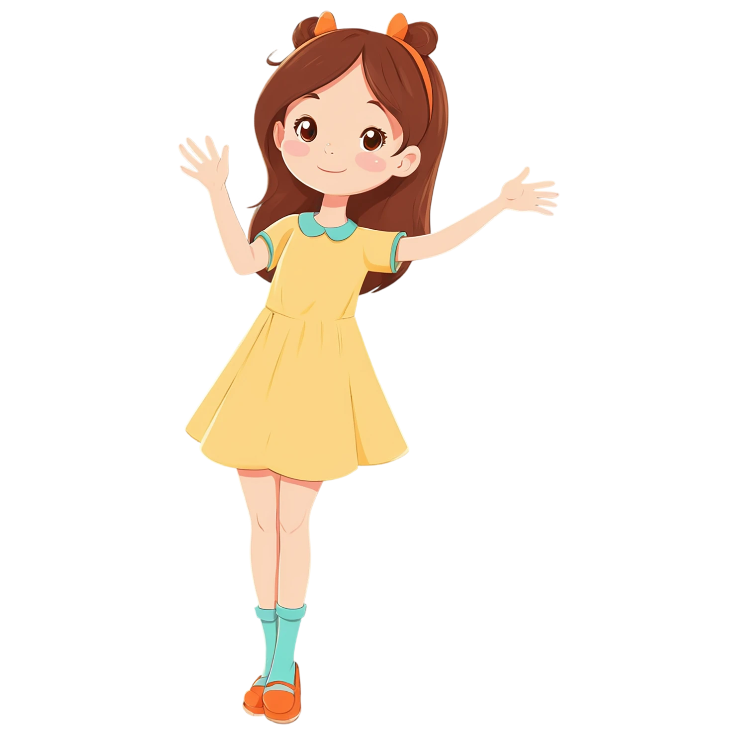 Girl cute sticker isolated on transparent background #17388