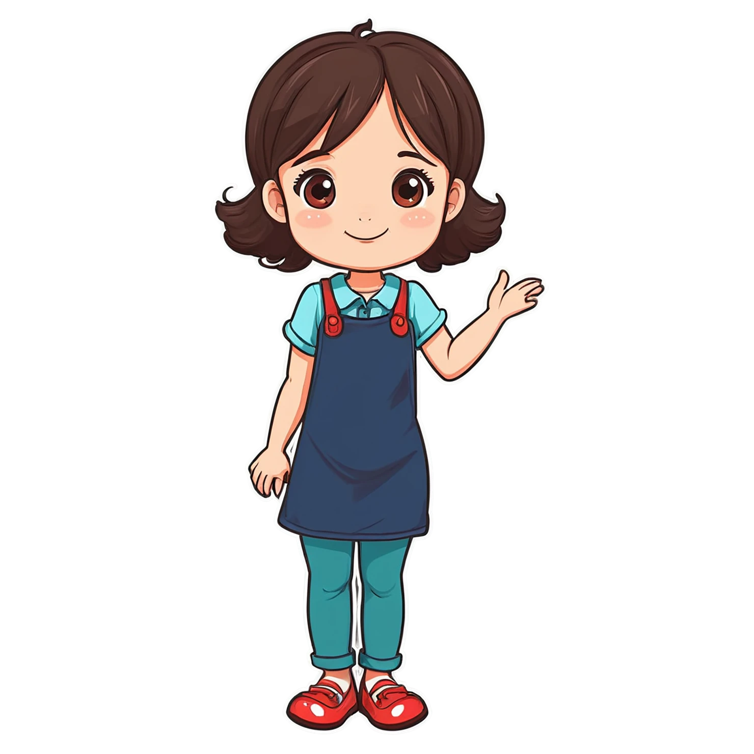 Girl cute sticker isolated on transparent background #17390