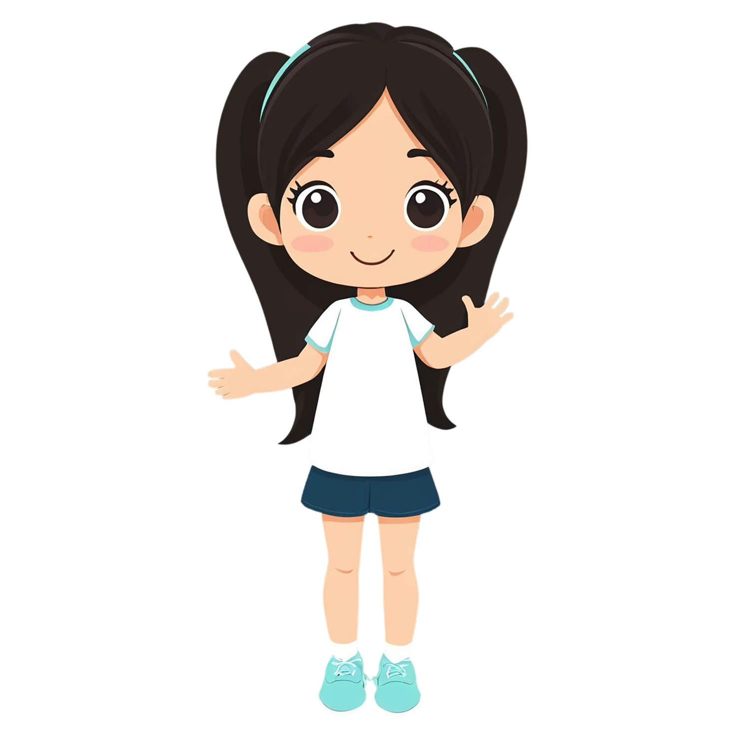 Girl cute sticker isolated on transparent background #17395