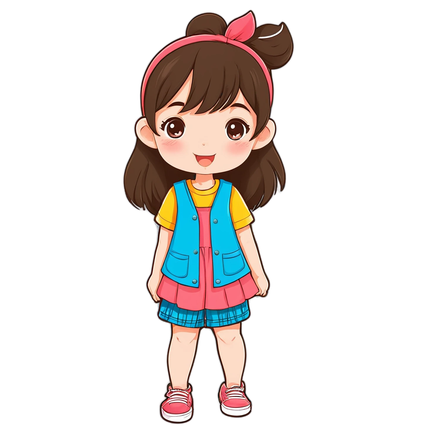 Girl cute sticker isolated on transparent background #17396